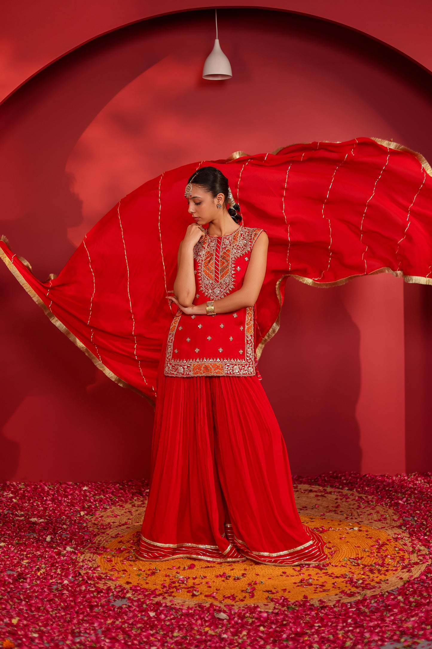 Zarina Embroidered Tabard Sharara Set