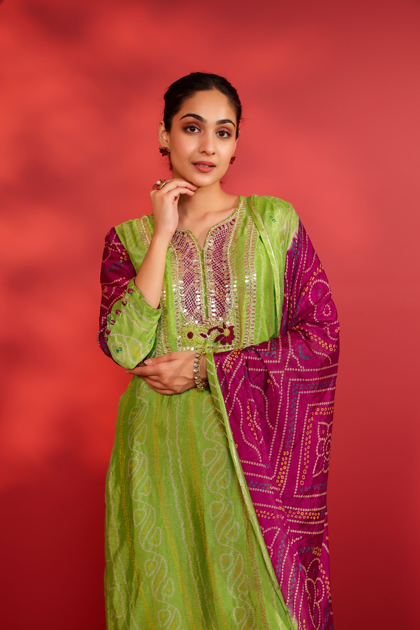 Paro Bandhani Suit Set