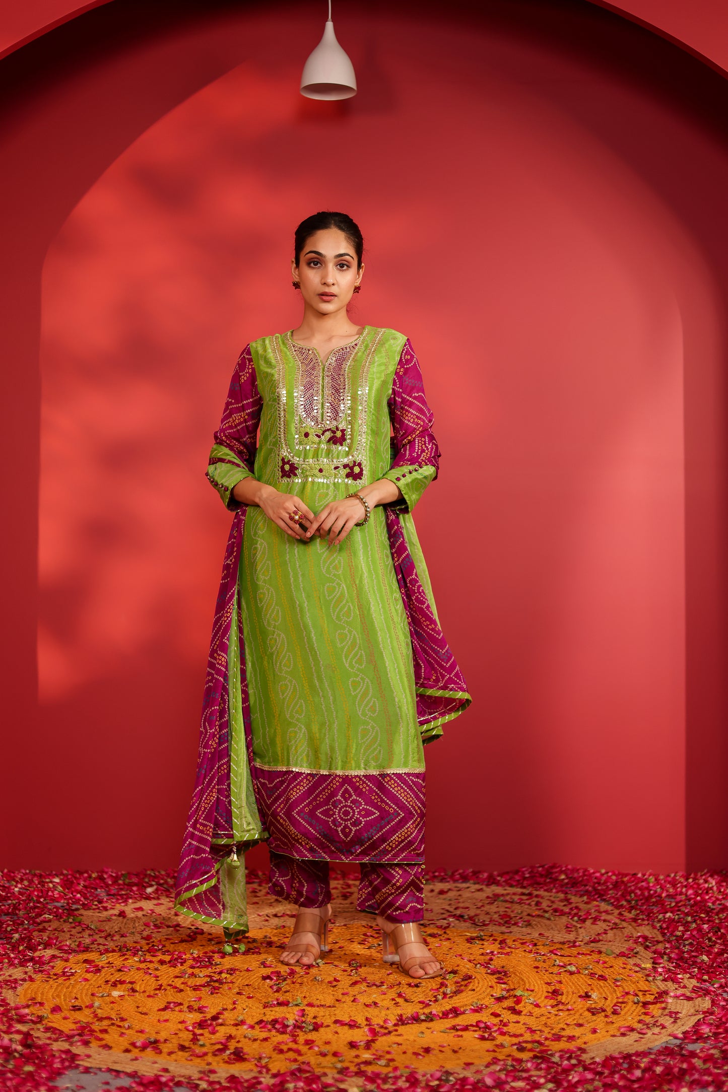 Paro Bandhani Suit Set