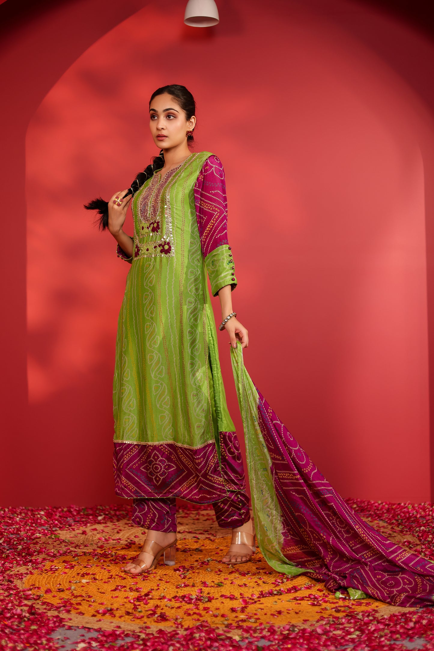 Paro Bandhani Suit Set