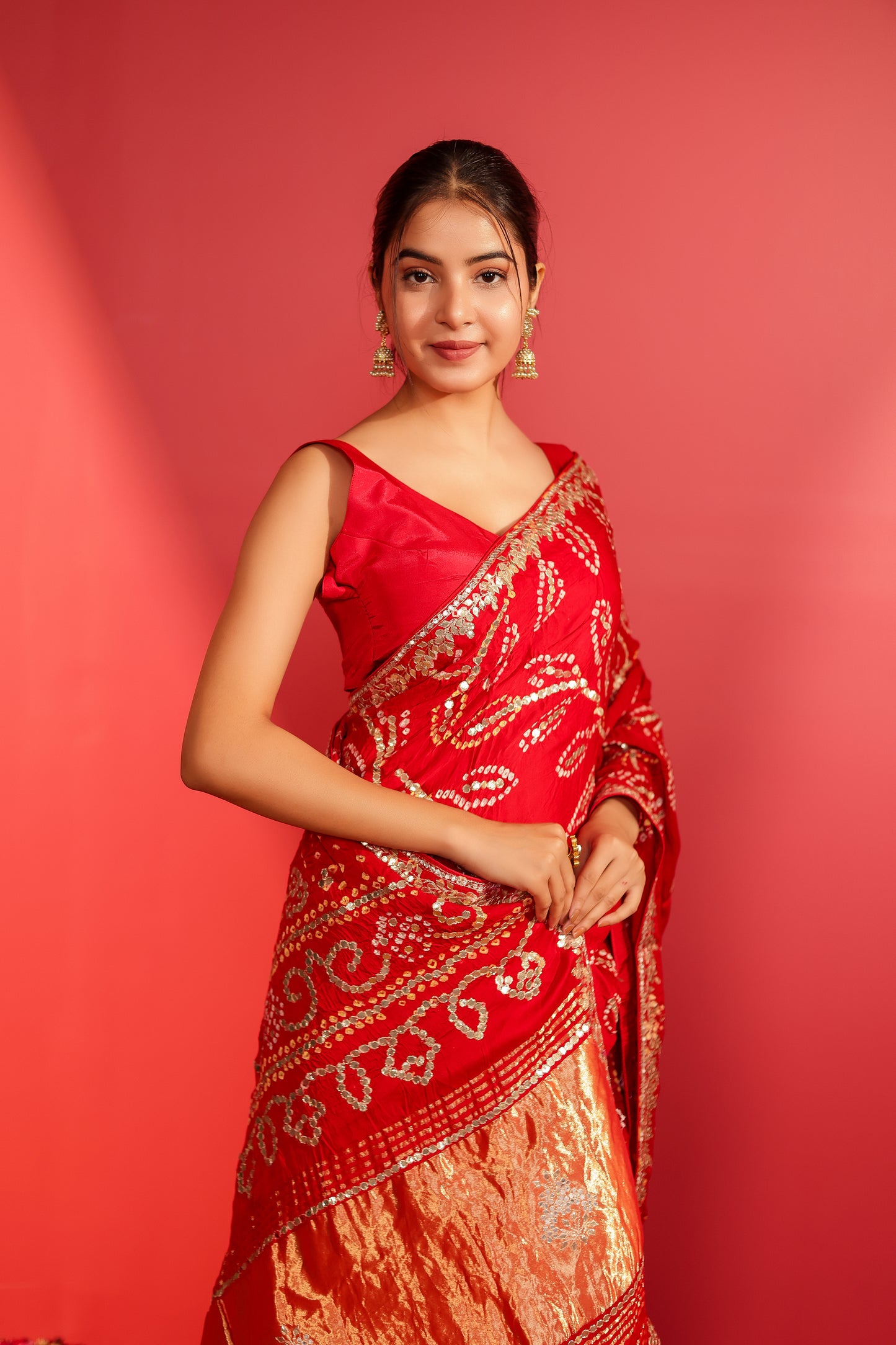 Rashi Handcrafted Bandhani Gajji Saree