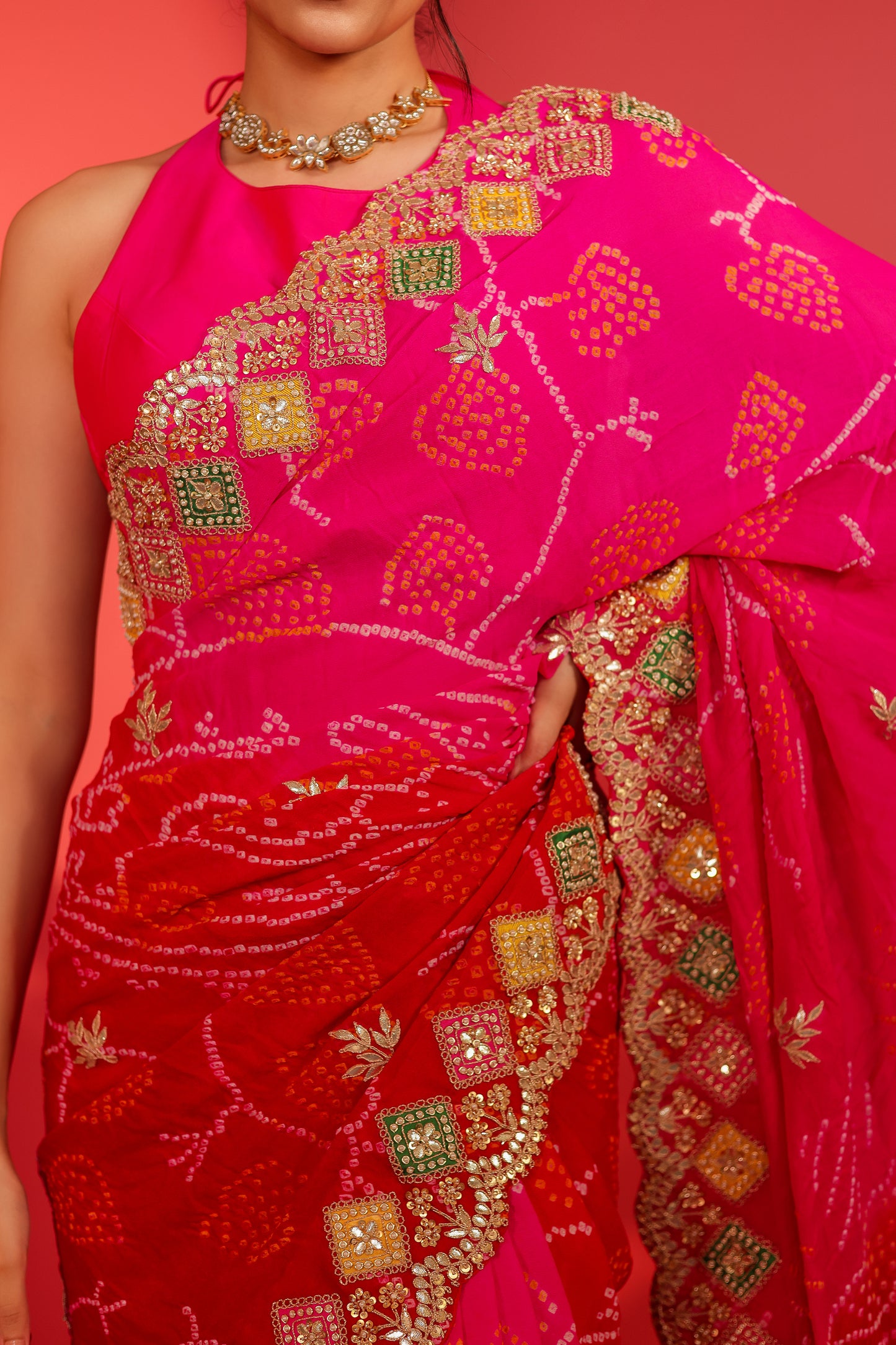 Siya Handcrafted Bandhani Georgette Saree