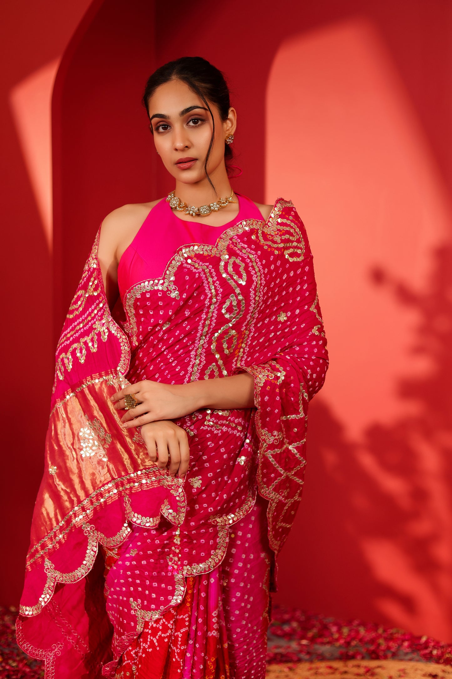 Shri Handcrafted Gajji Bandhani Silk Saree