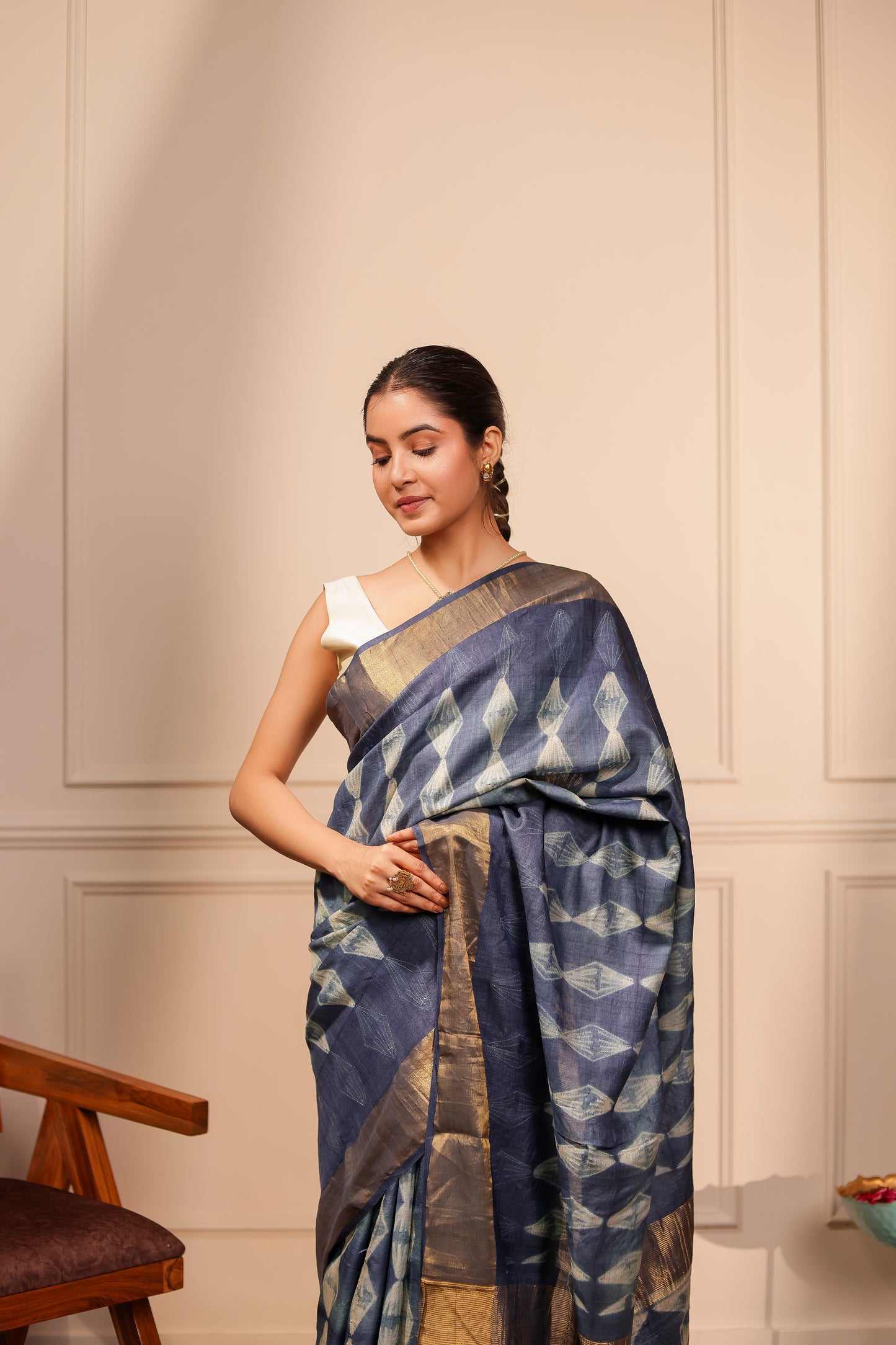 SHREE BLUE SHIBORI HANDCRAFTED SAREE