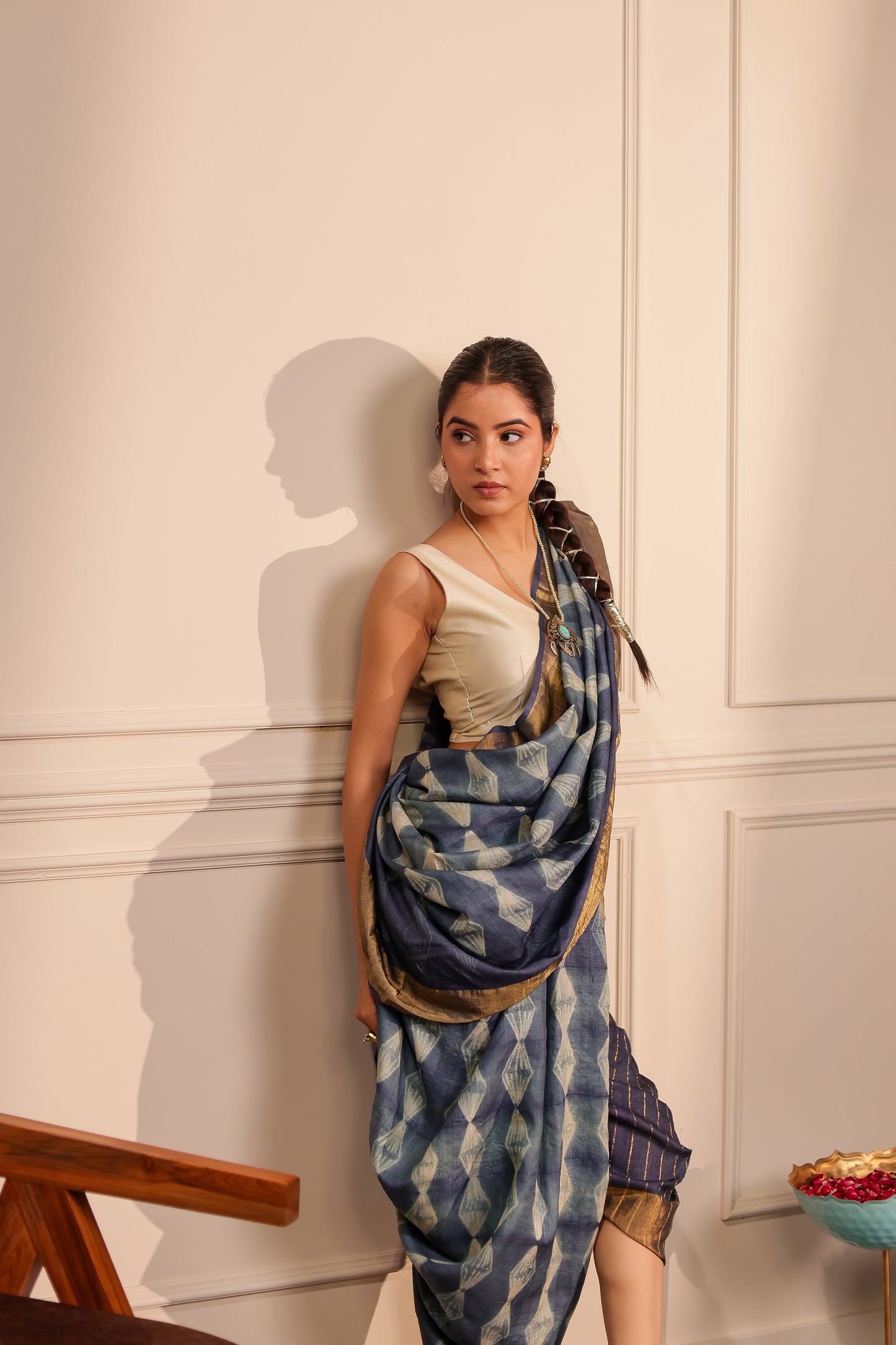 SHREE BLUE SHIBORI HANDCRAFTED SAREE