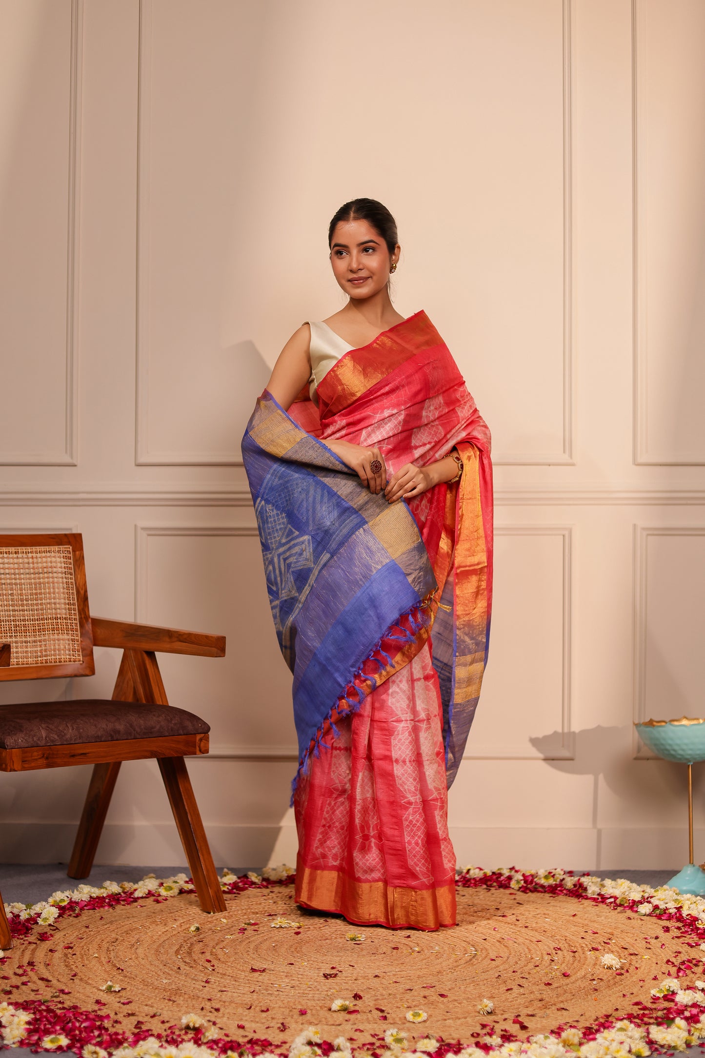 JIVA RUST SHIBORI HANDCRAFTED SAREE