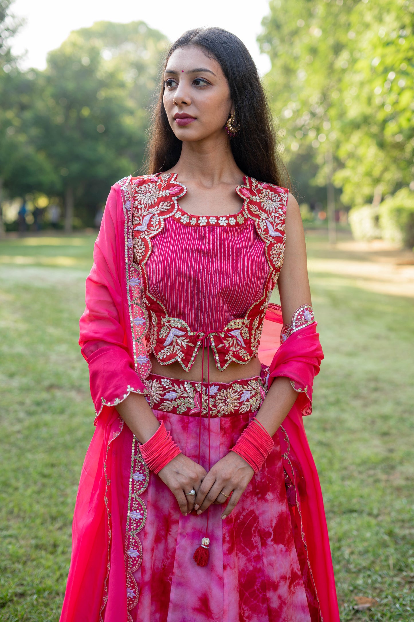Tie-Dye Lehenga Set