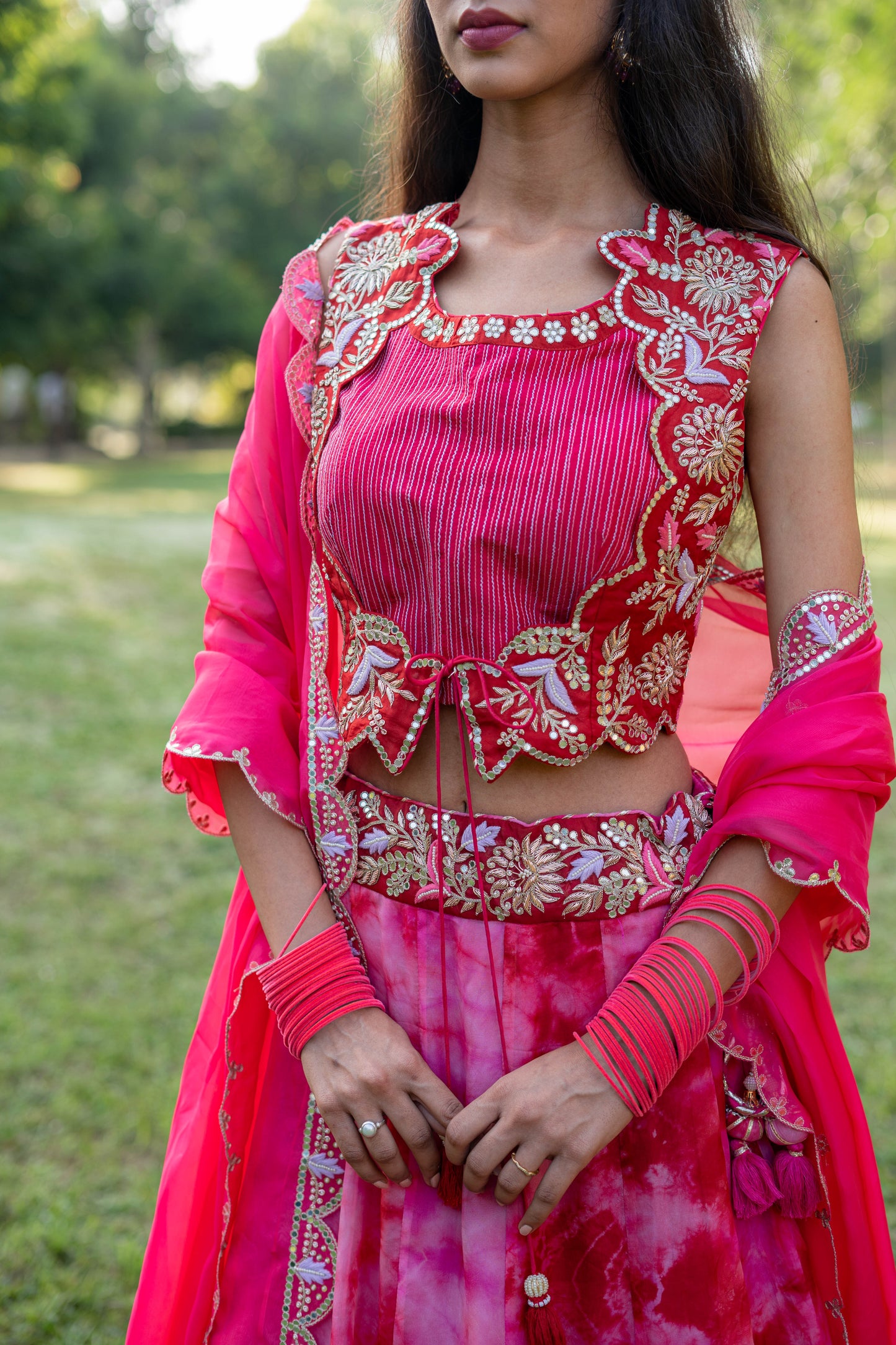 Tie-Dye Lehenga Set