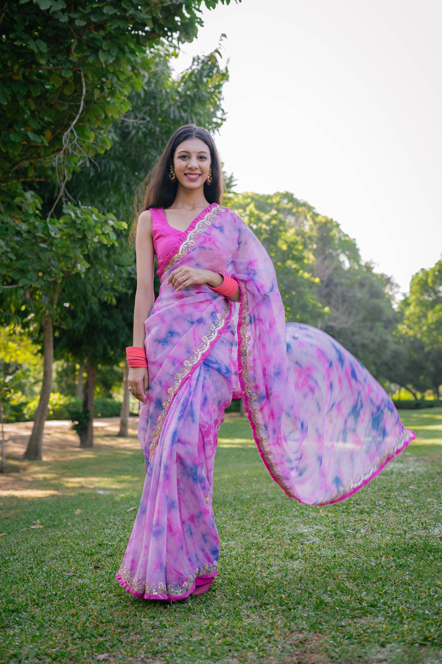 Tie-Dye Frill Saree