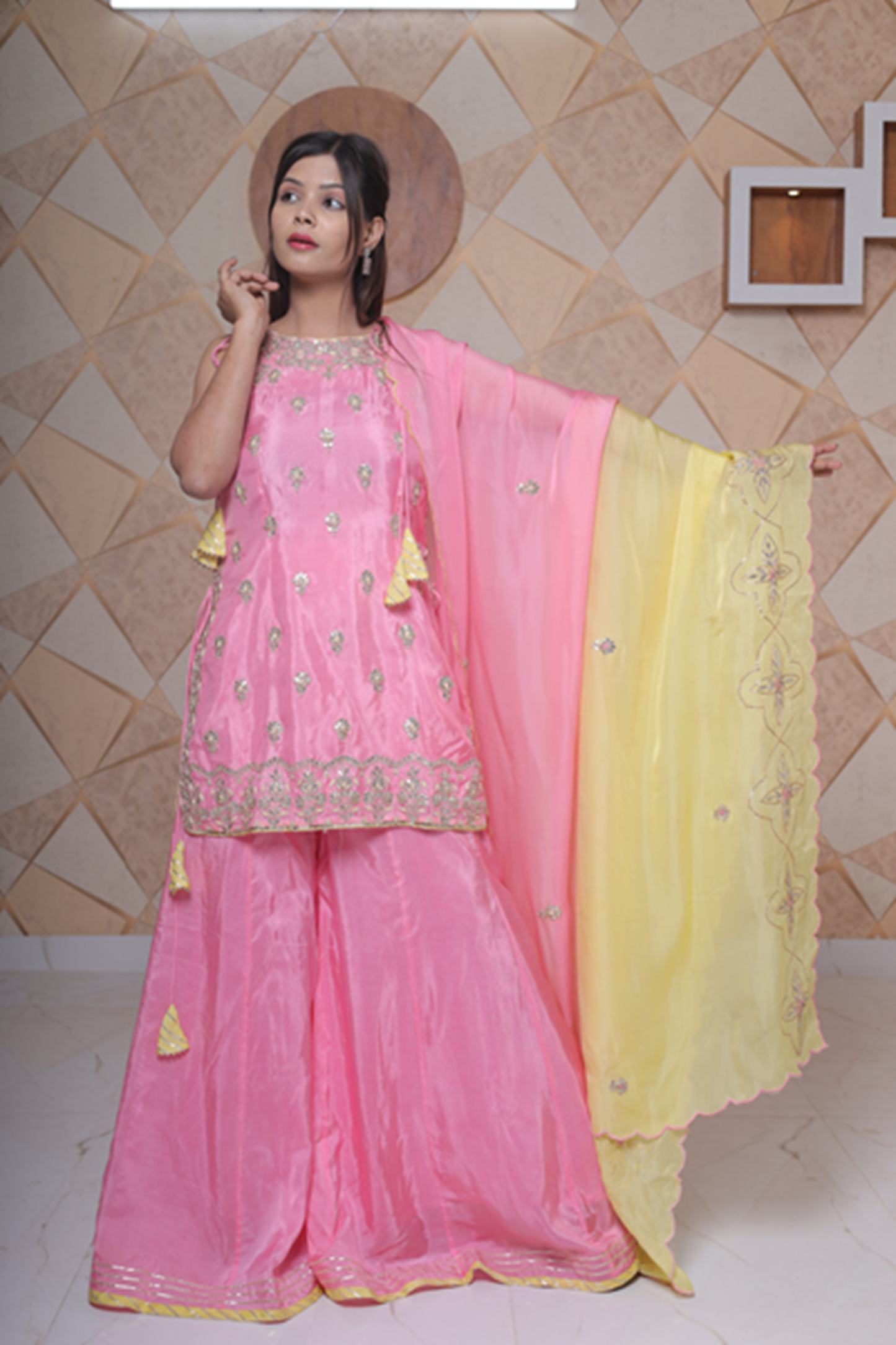 Pink Sharara Set