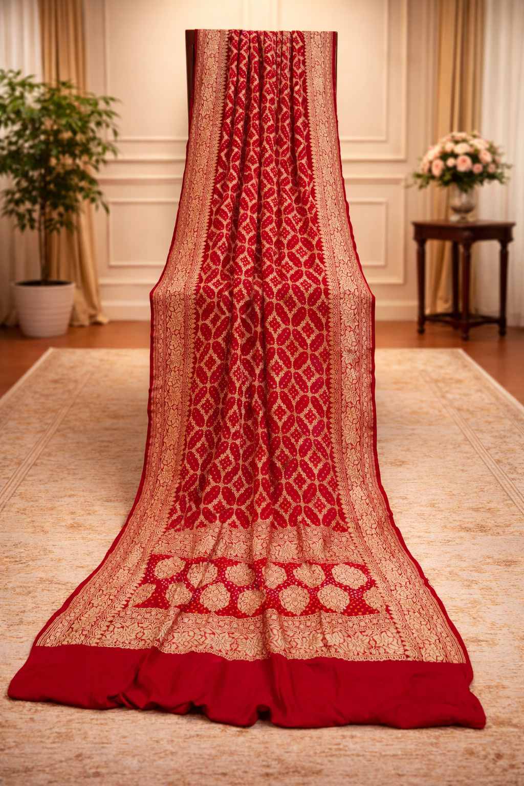 Handcrafted Meenakari Bandhani Dupatta