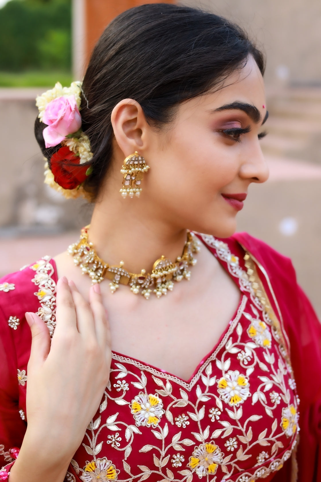 Ruhani Organza Silk Leheriya Lehenga Set