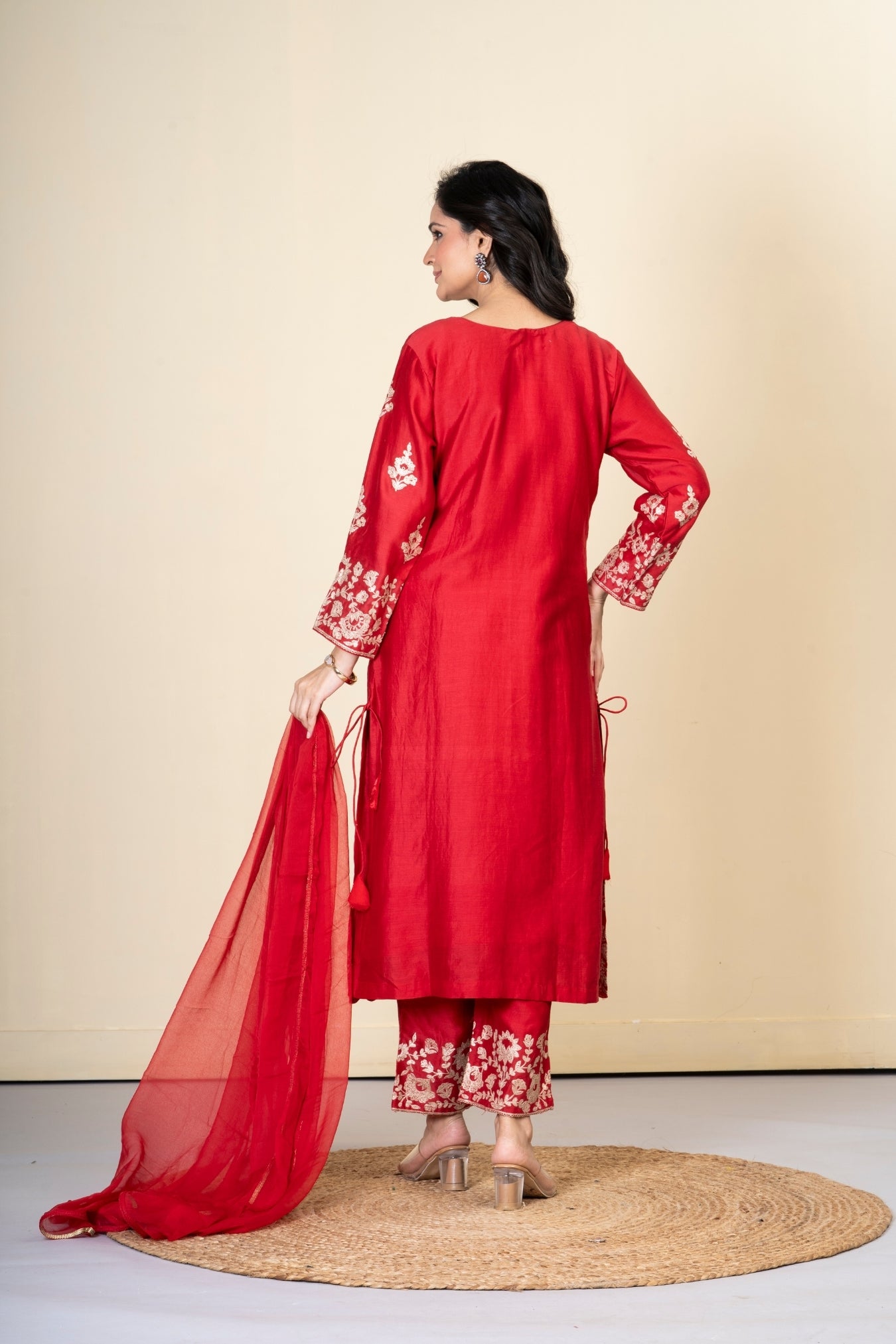 Red Chanderi Silk Lali Suit