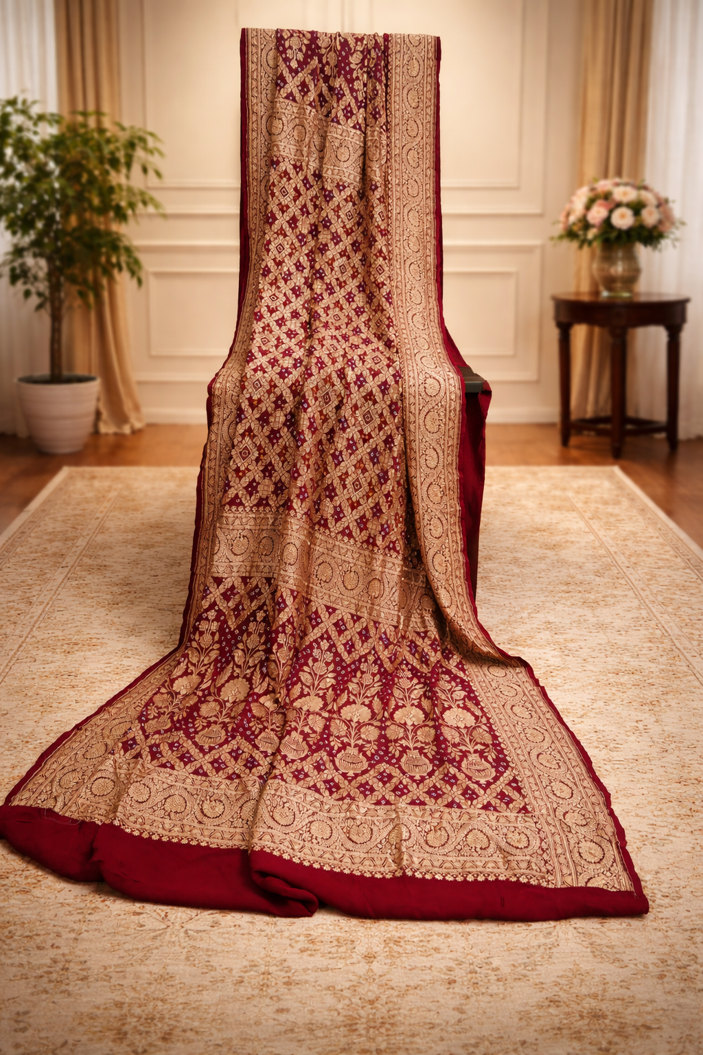 Handcrafted Meenakari Bandhani Dupatta