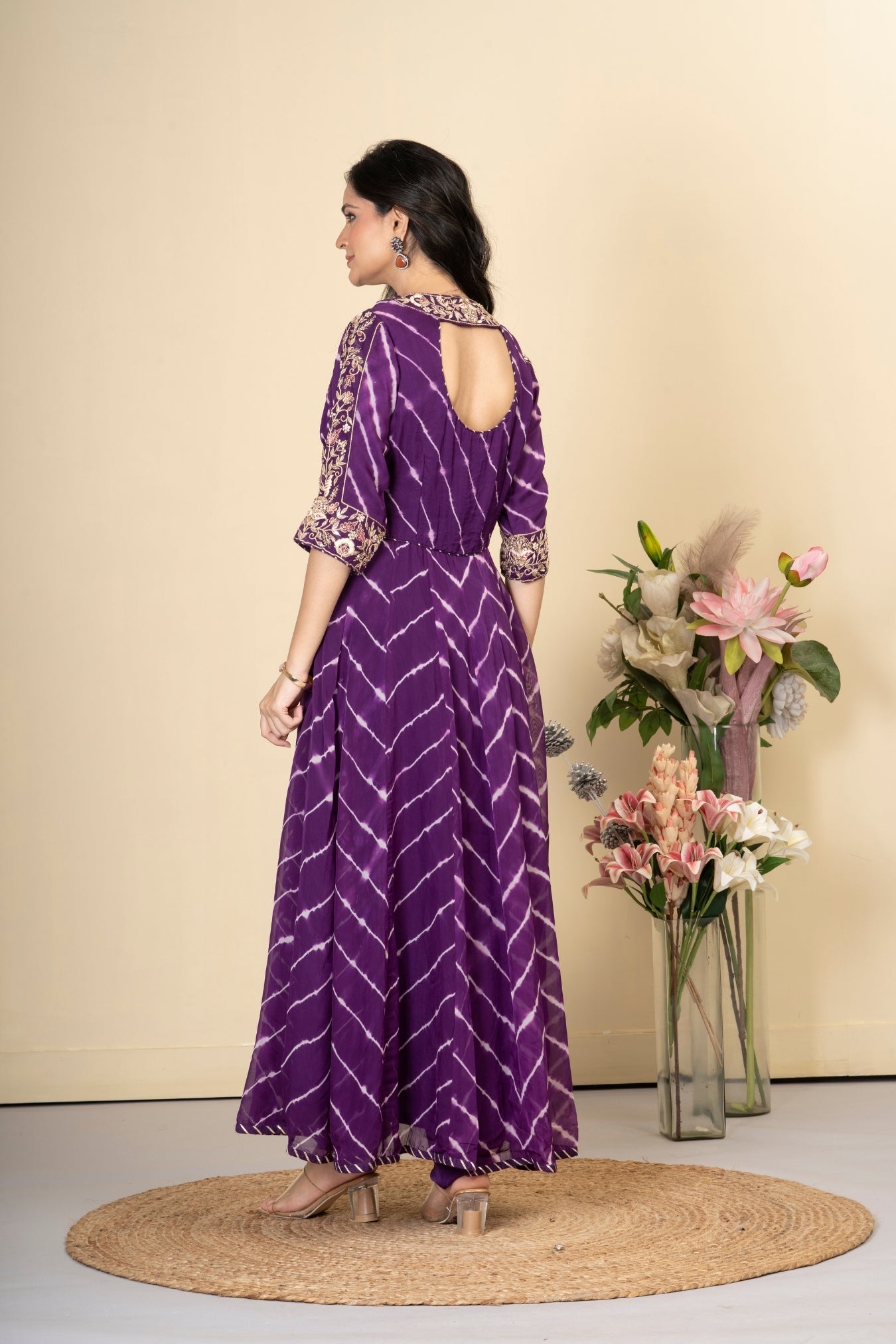 Purple Organza Lehriya Suit