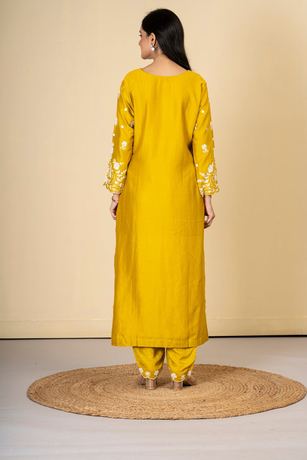 Mustard Cotton Silk Suit Set