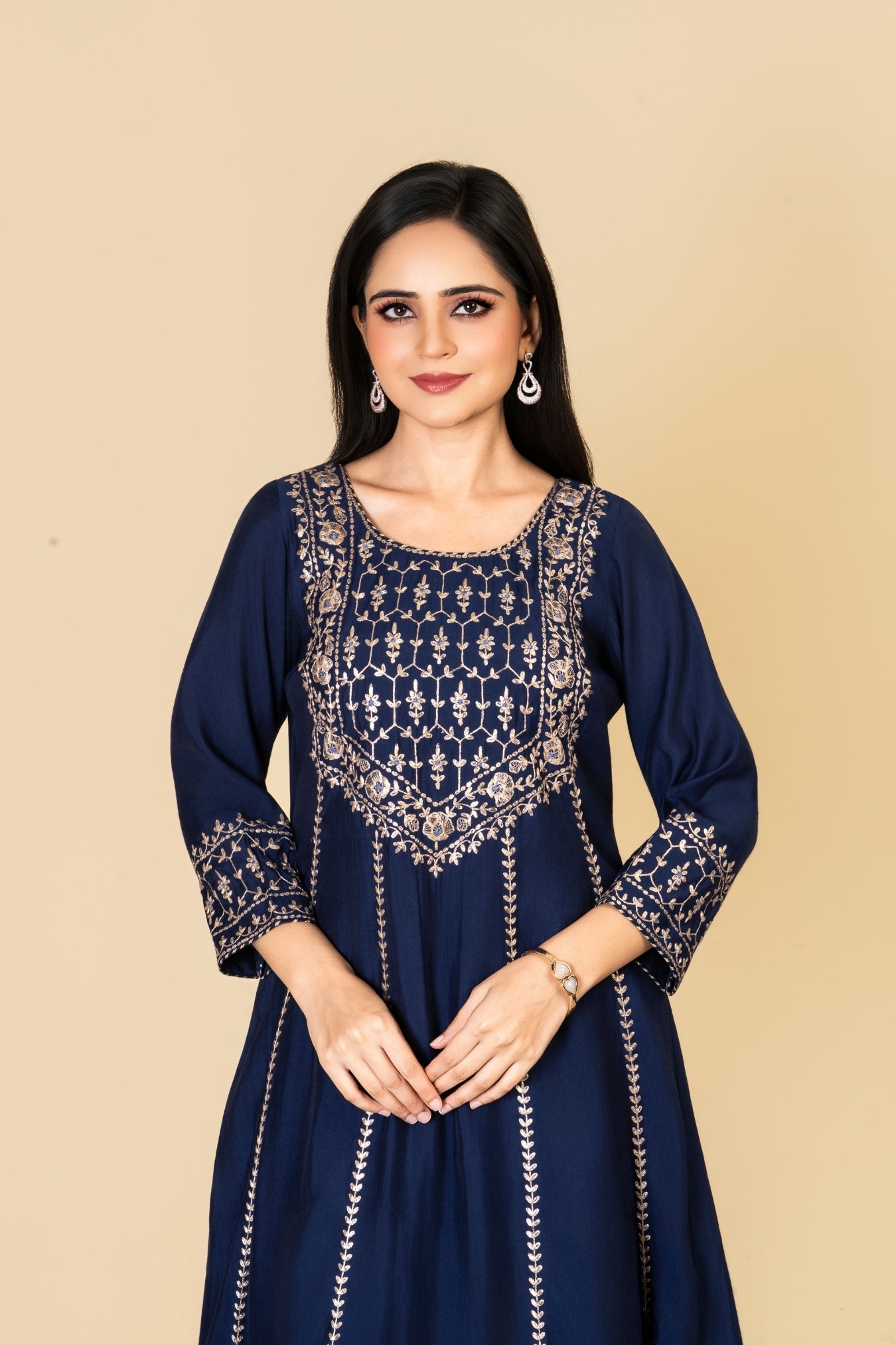 Blue Silk Zari Pittan Co-ord Set