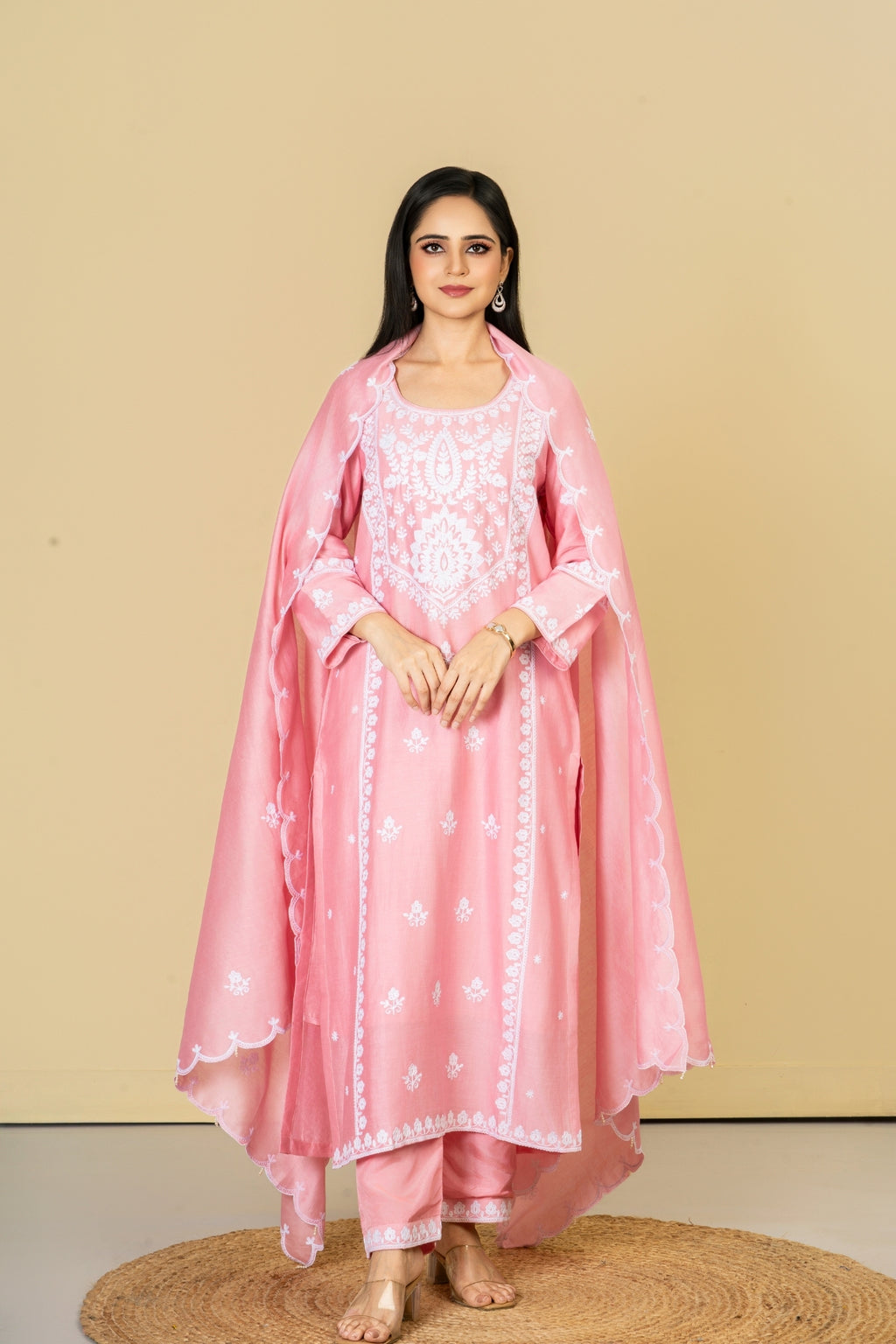 Pink Cotton Silk Suit Set