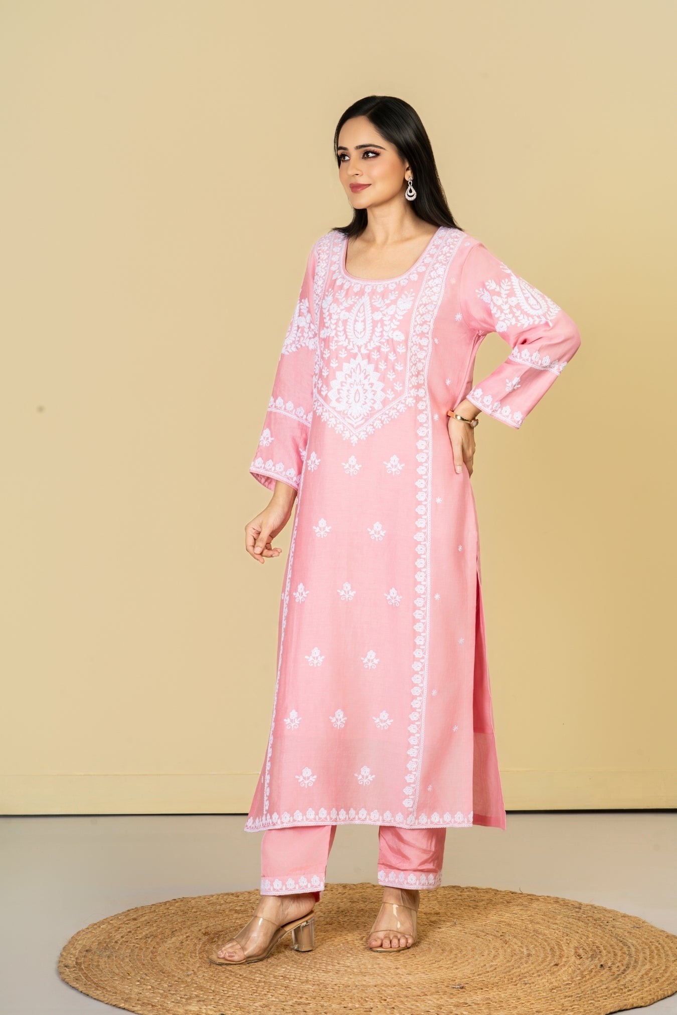 Pink Cotton Silk Suit Set