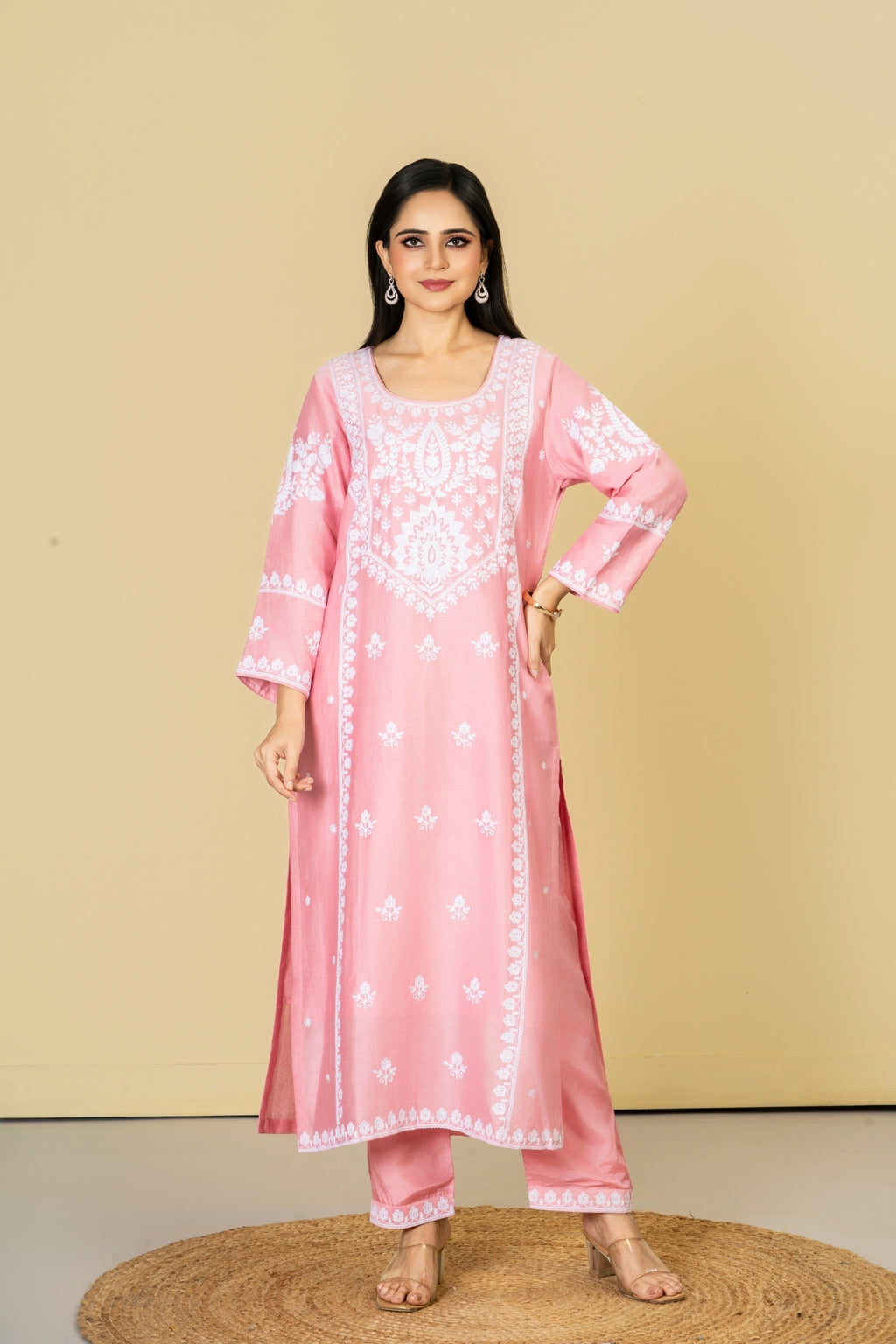 Pink Cotton Silk Suit Set