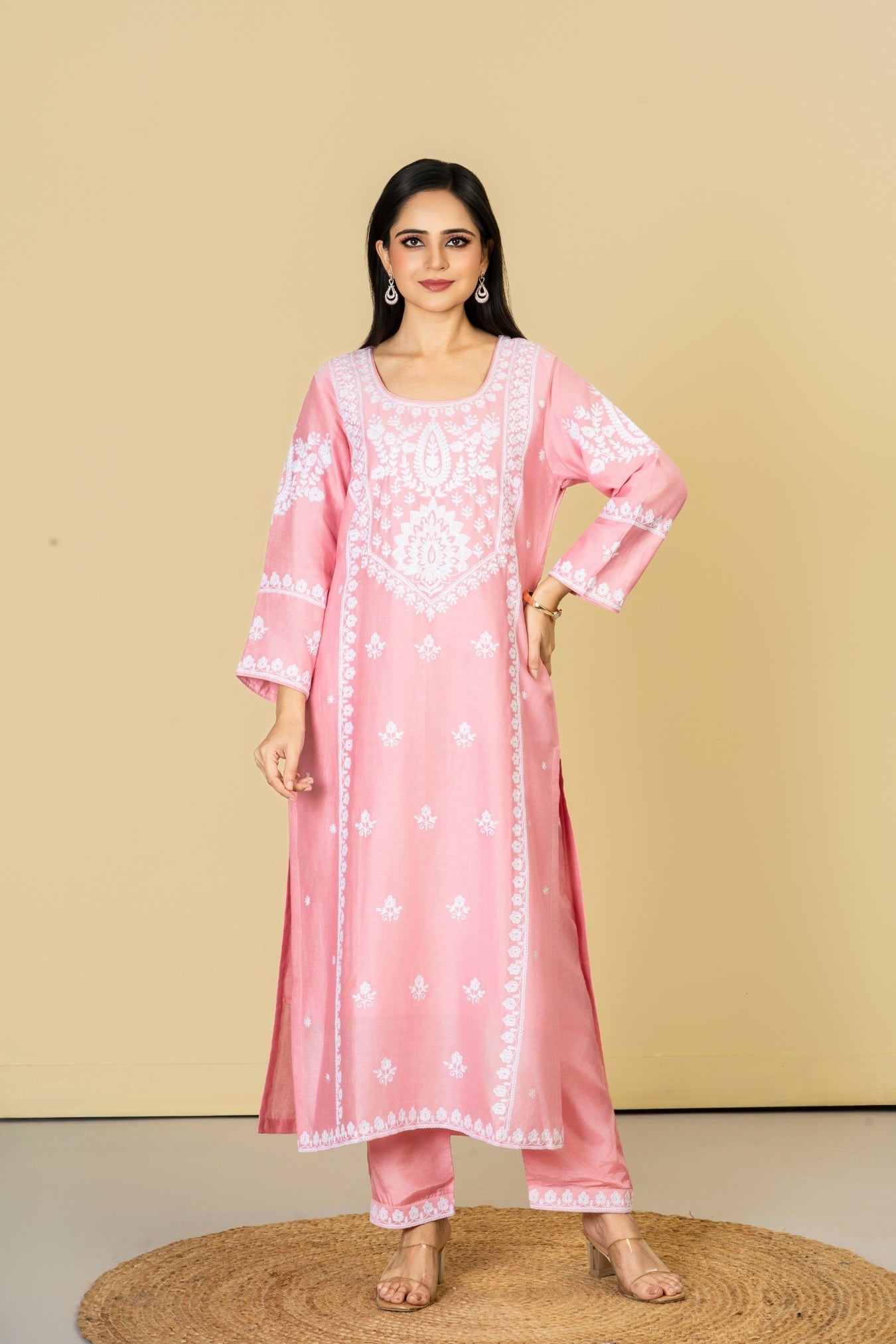 Pink Cotton Silk Suit Set