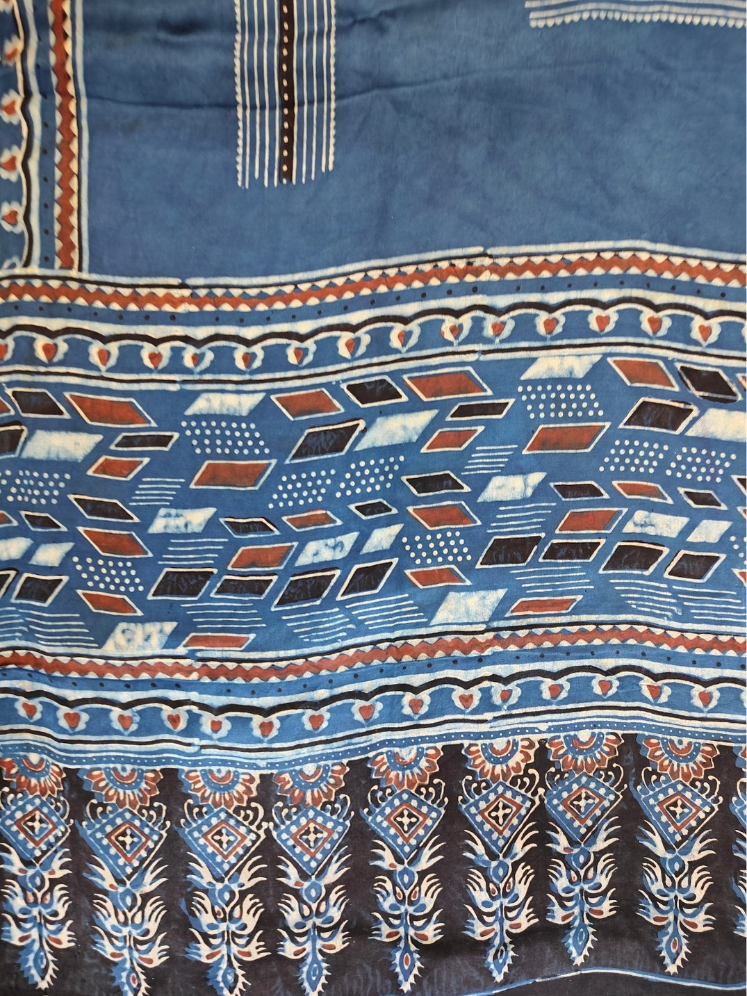 Handblock Ajrak Dupatta