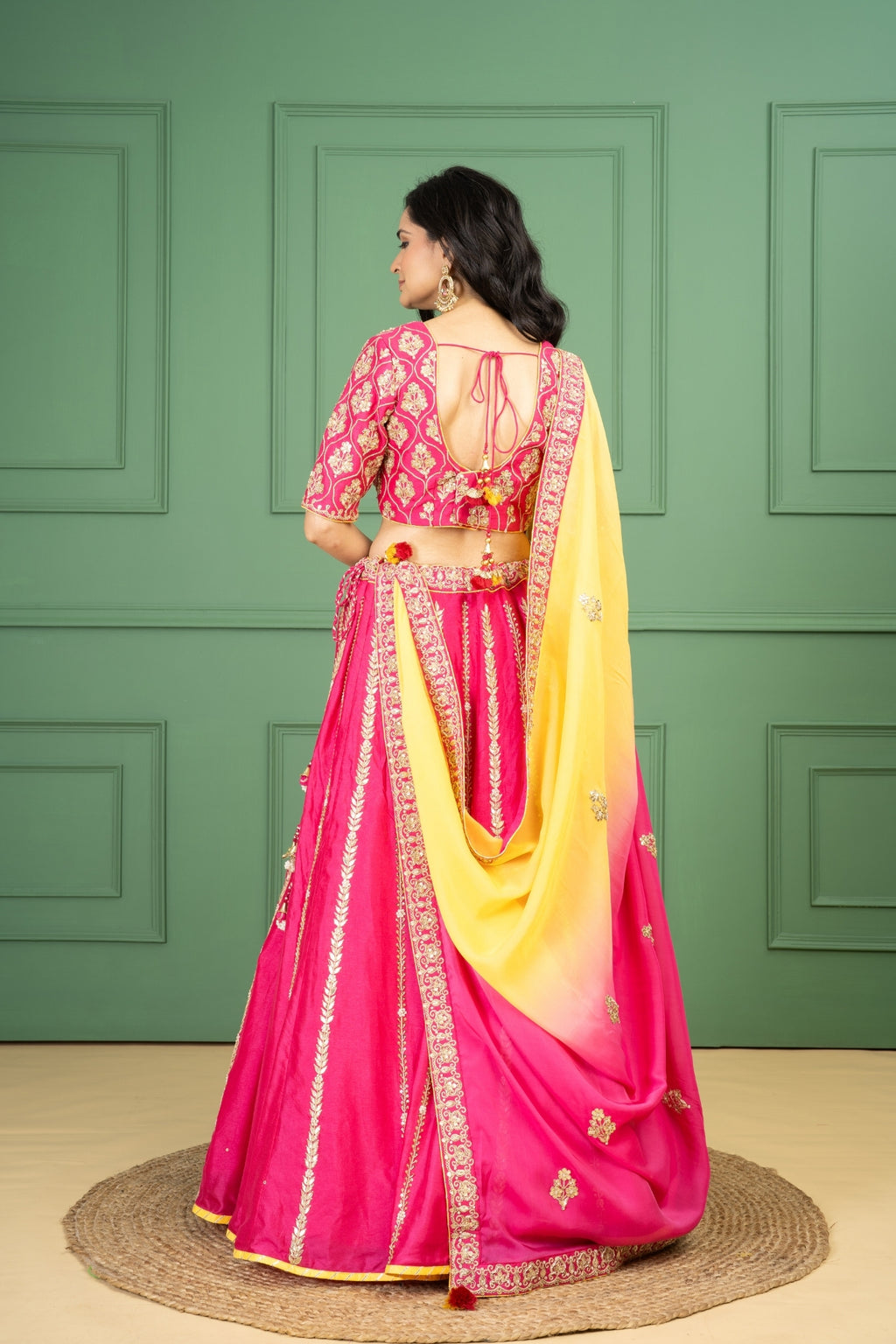 Pink Silk Lehenga Set