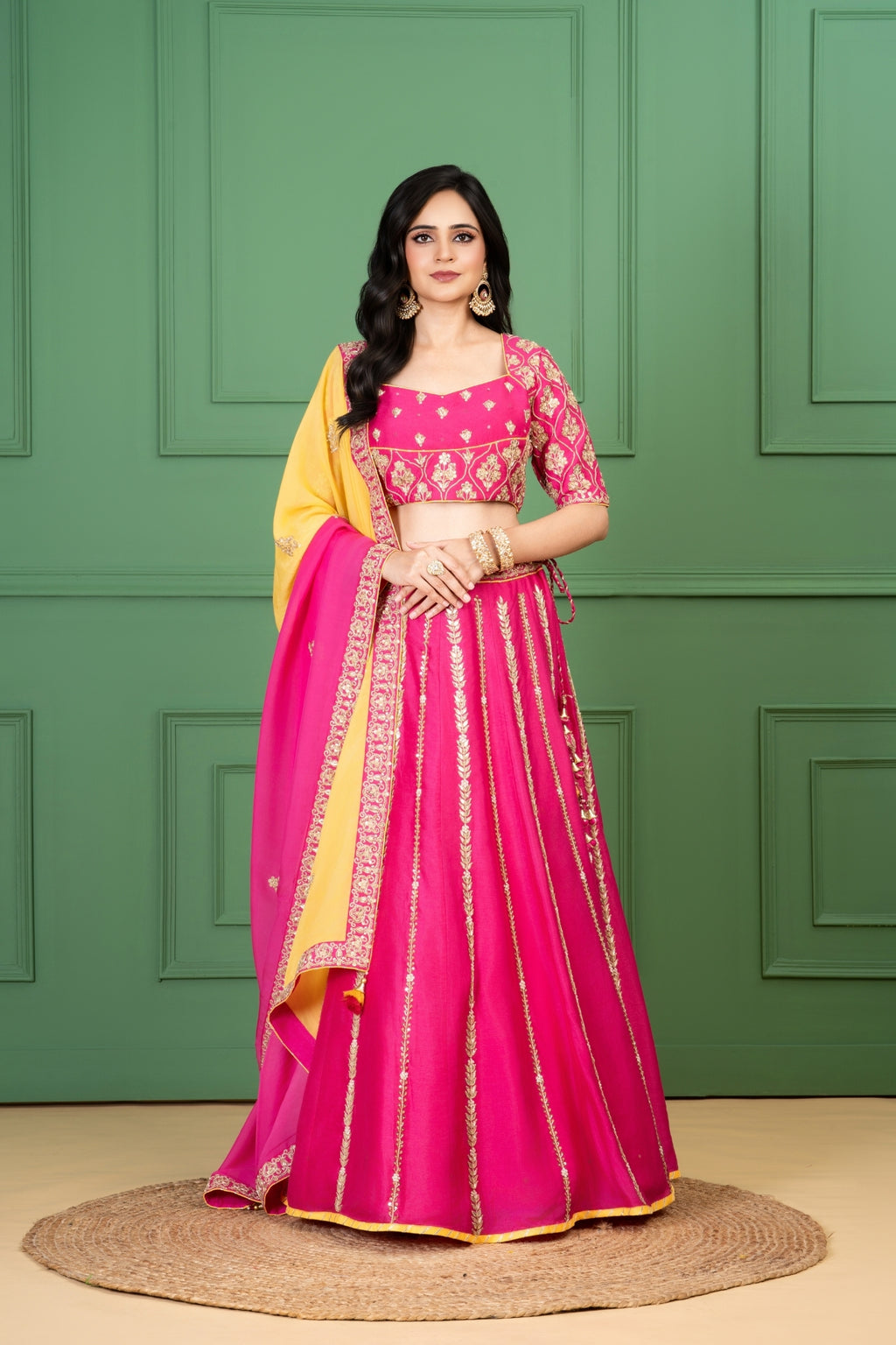 Pink Silk Lehenga Set