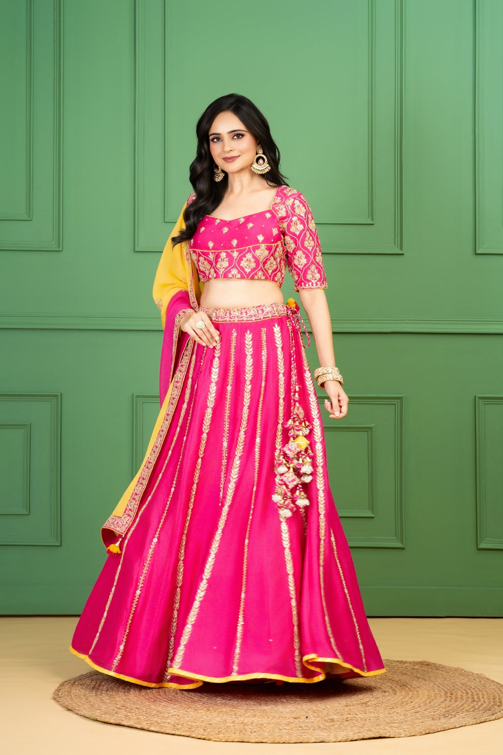 Pink Silk Lehenga Set