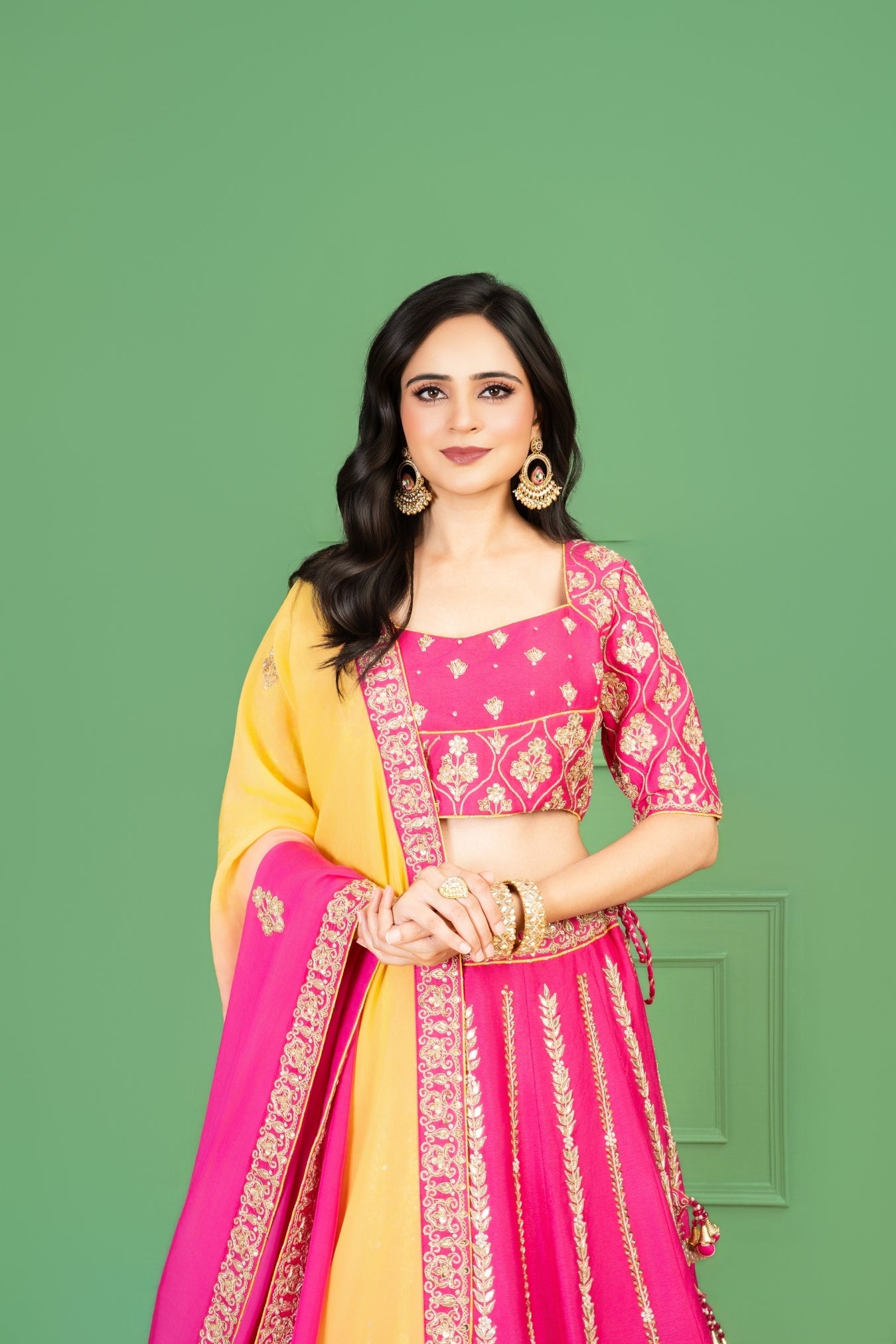 Pink Silk Lehenga Set
