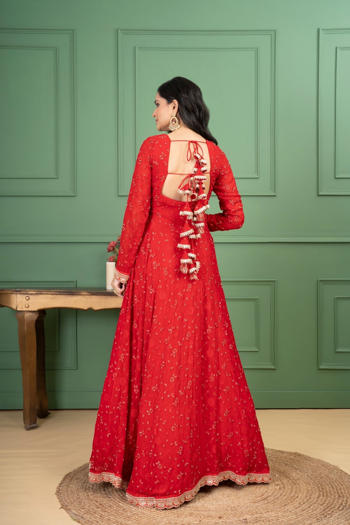Red Georgette Anarkali Set