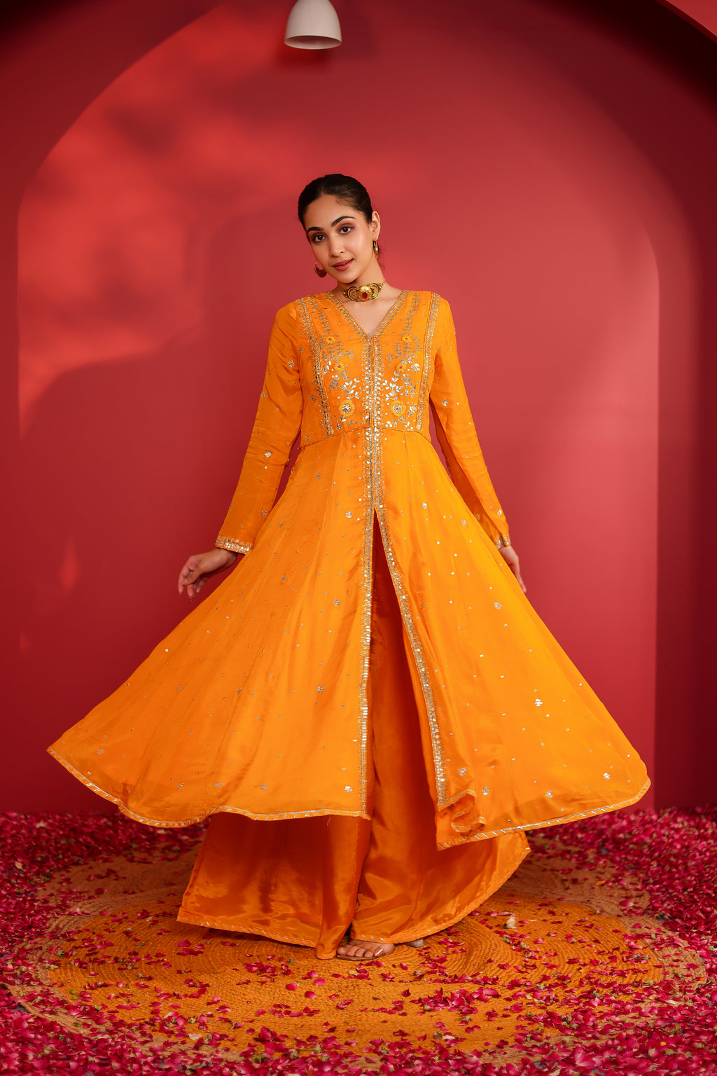 Azaya Silk Embroidered Jacket Set