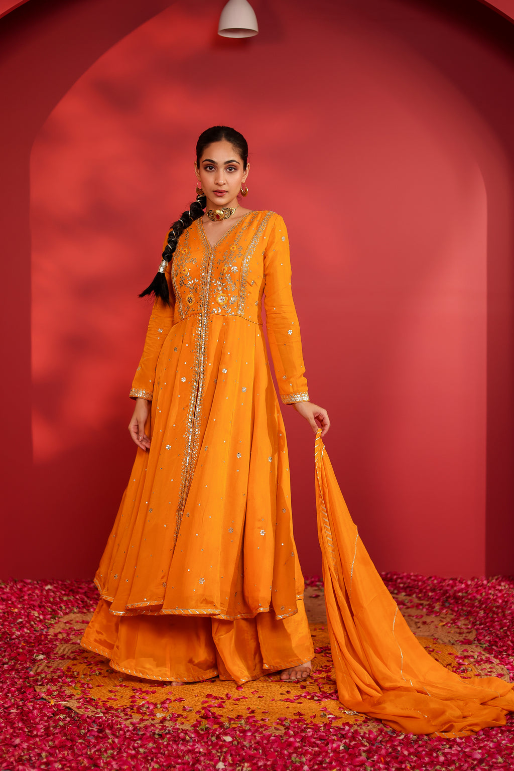 Azaya Silk Embroidered Jacket Set