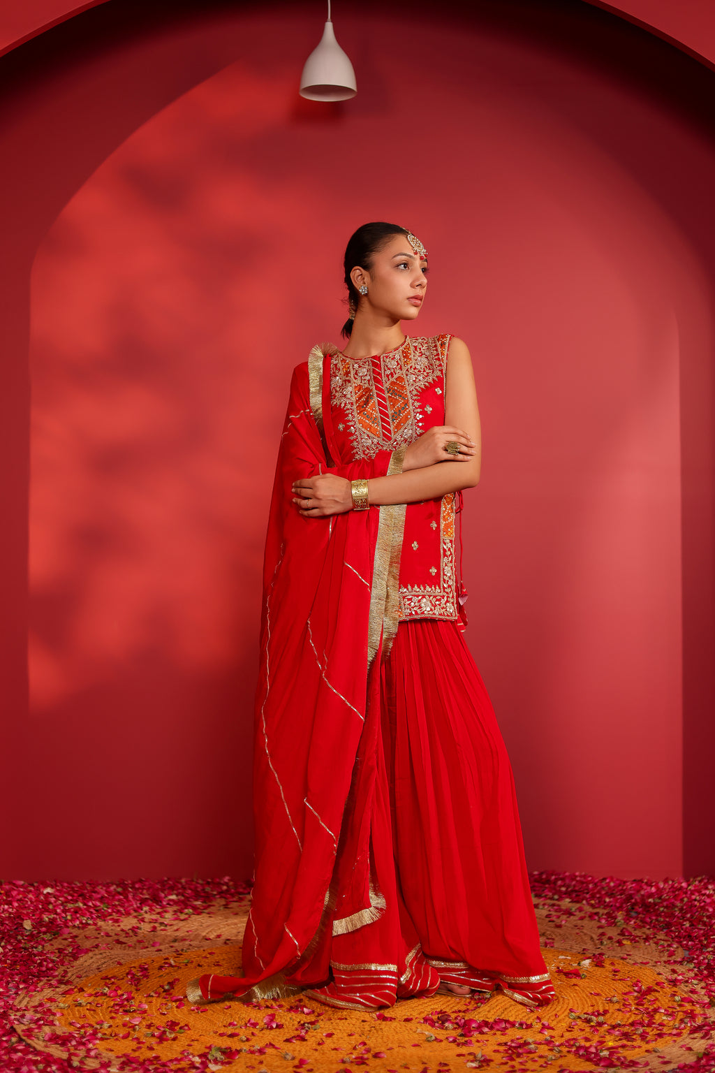 Zarina Embroidered Tabard Sharara Set