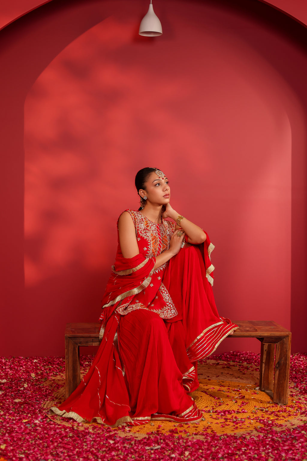 Zarina Embroidered Tabard Sharara Set