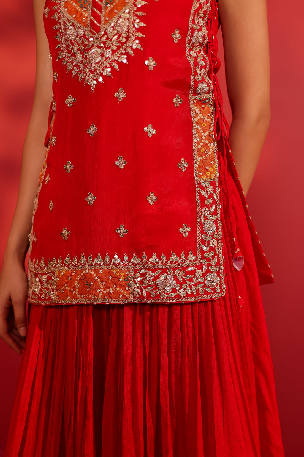 Zarina Embroidered Tabard Sharara Set