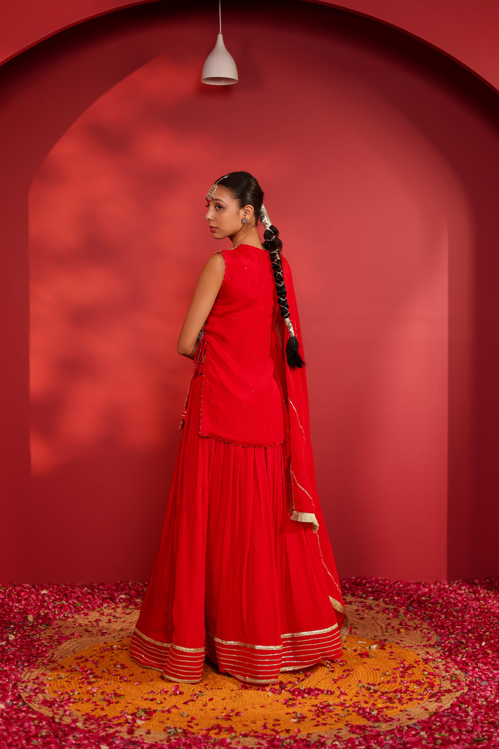 Zarina Embroidered Tabard Sharara Set