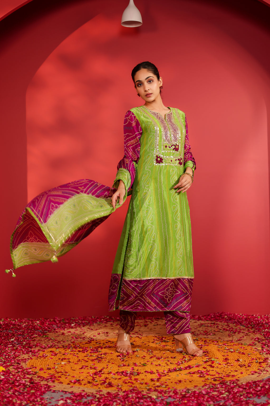 Paro Bandhani Suit Set