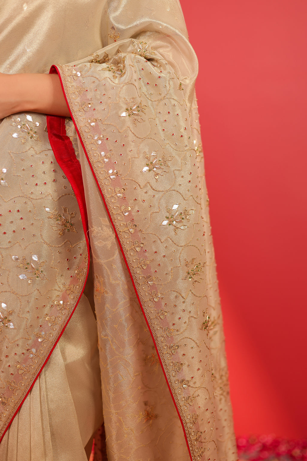 Nayra Gotapatti Tissue Saree