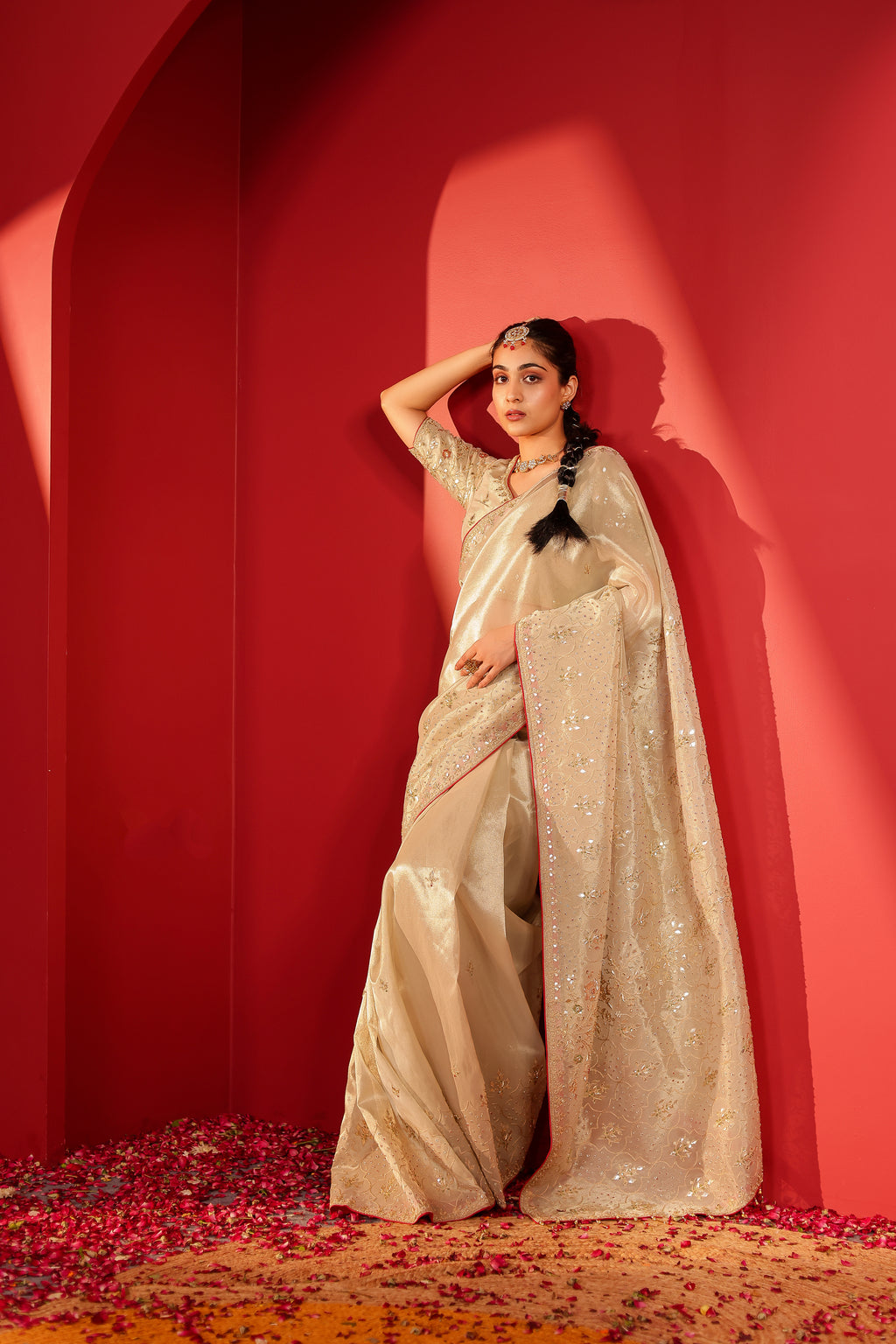 Nayra Gotapatti Tissue Saree