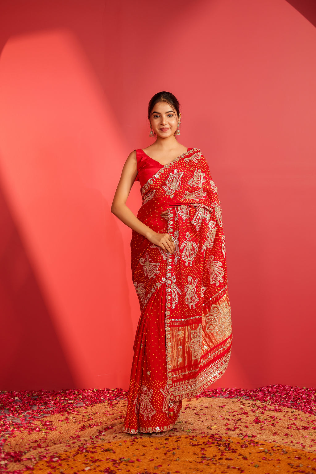 Bahi Handcrafted Bandhani Silk Saree