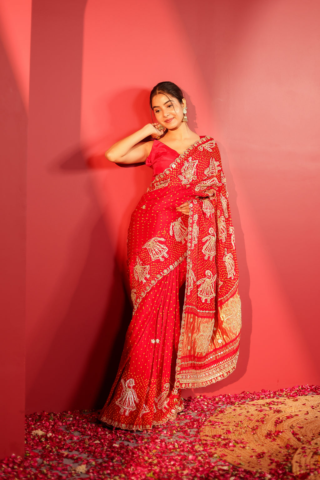 Bahi Handcrafted Bandhani Silk Saree