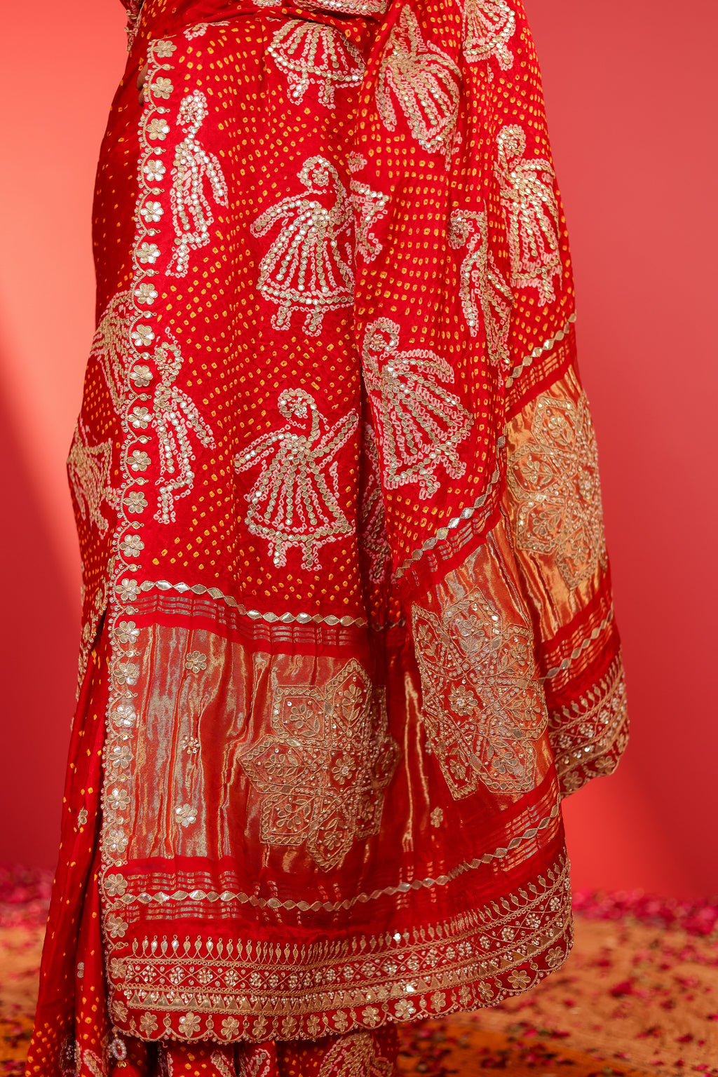 Bahi Handcrafted Bandhani Silk Saree