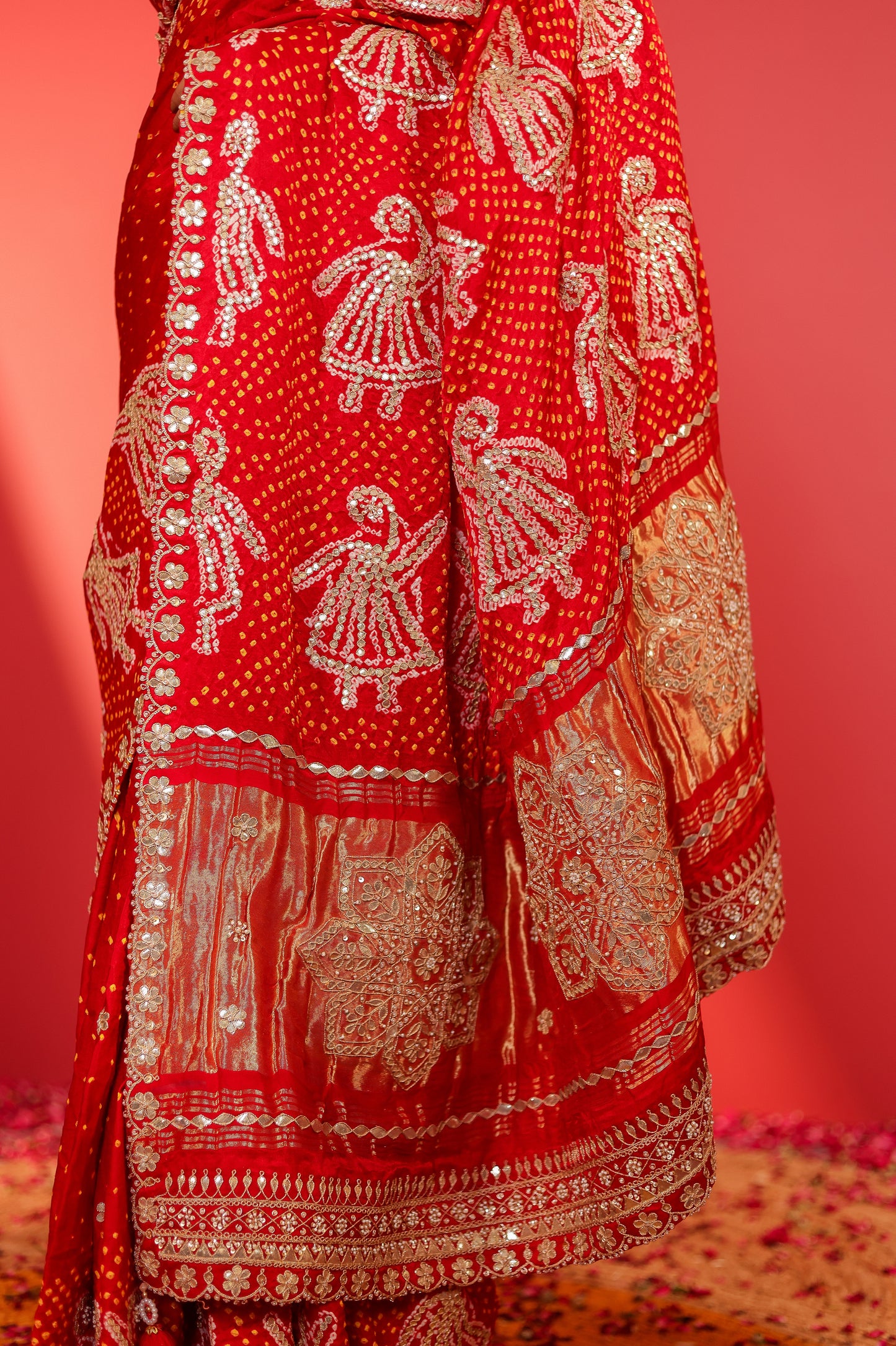 Bahi Handcrafted Bandhani Silk Saree