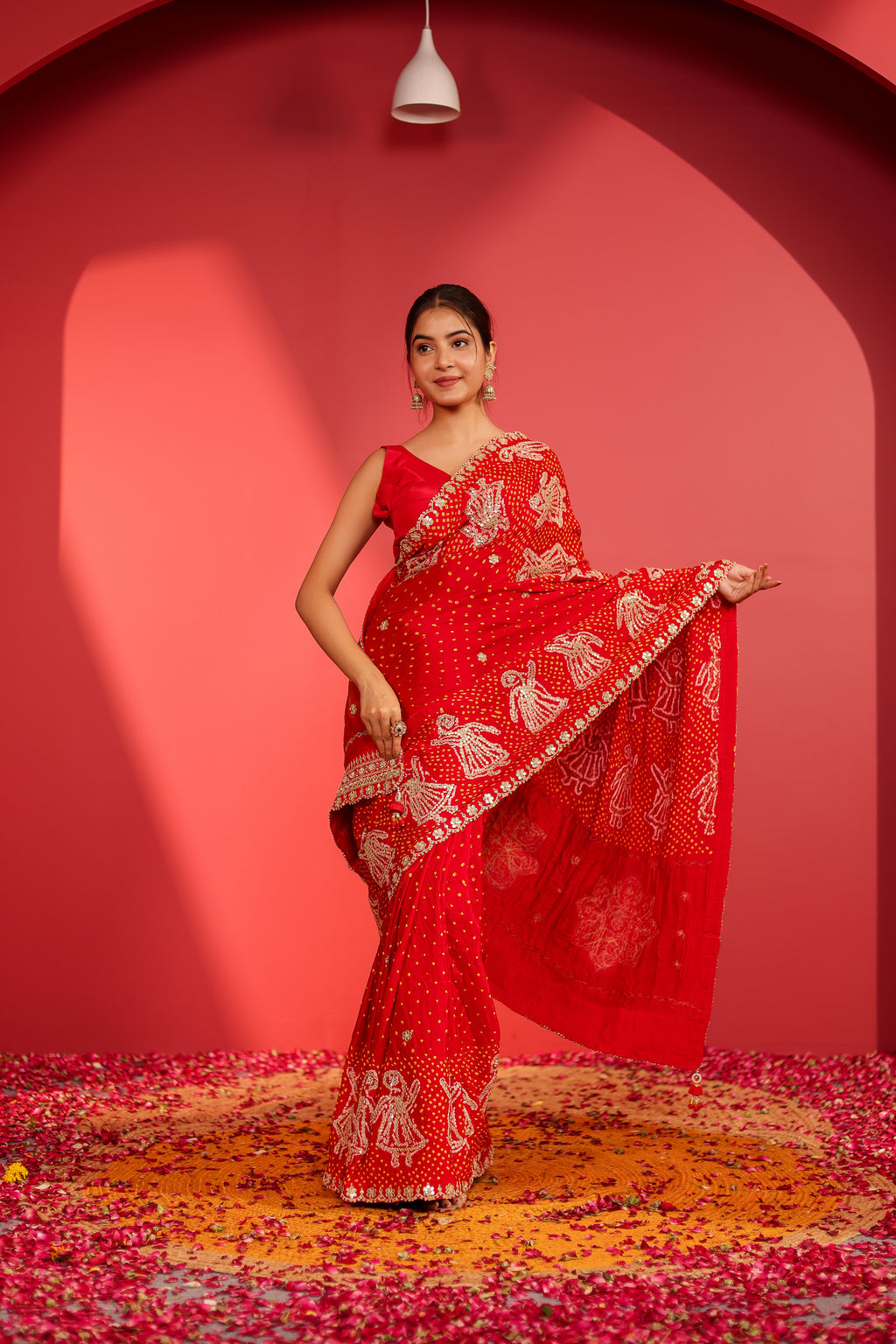 Bahi Handcrafted Bandhani Silk Saree