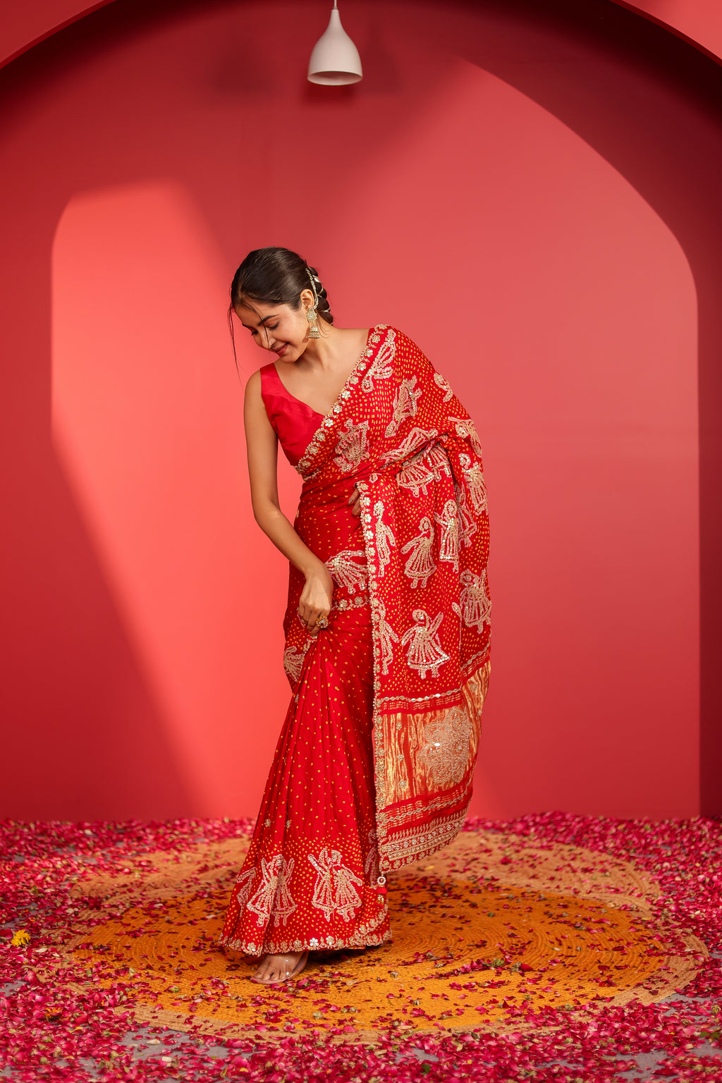 Bahi Handcrafted Bandhani Silk Saree