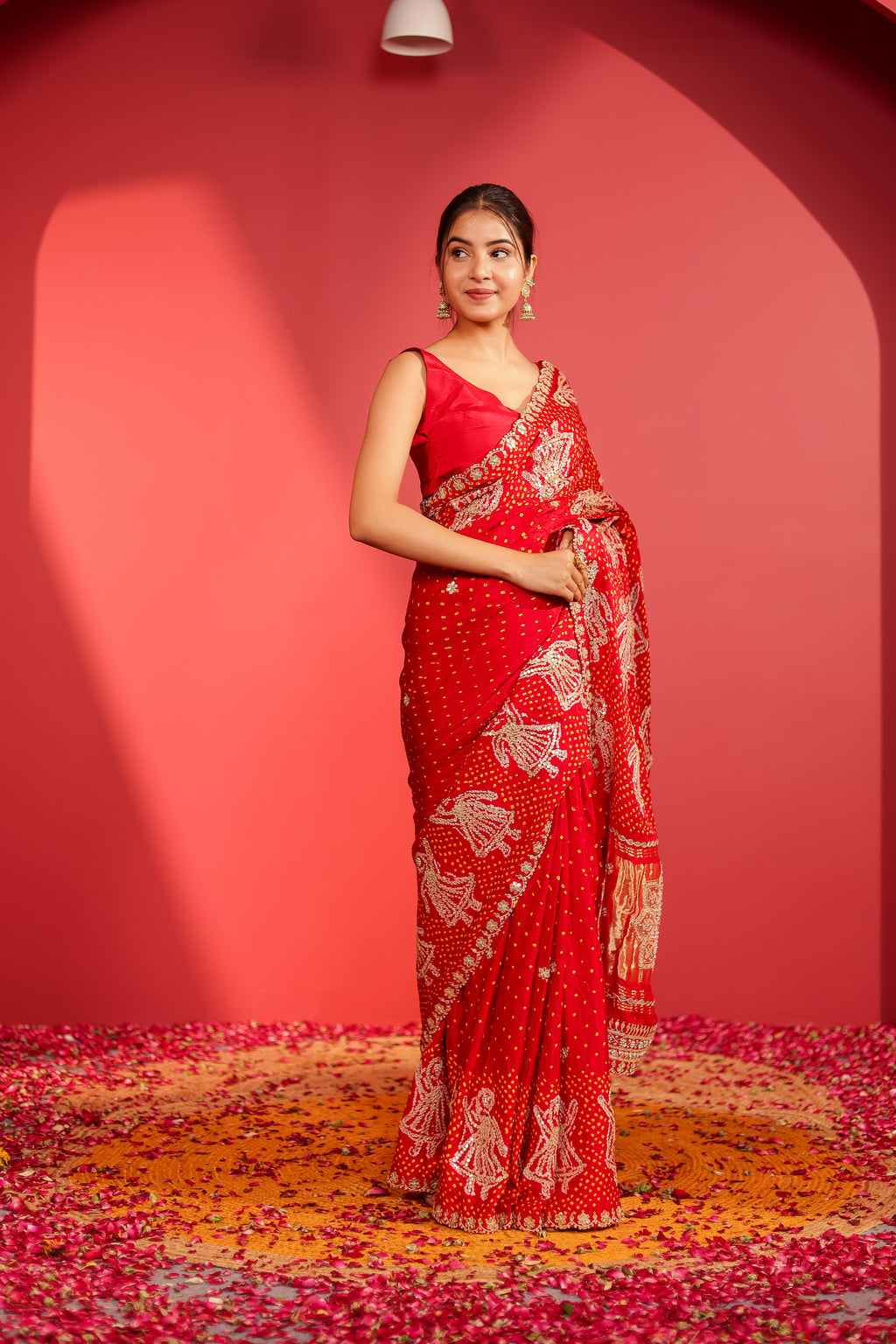 Bahi Handcrafted Bandhani Silk Saree