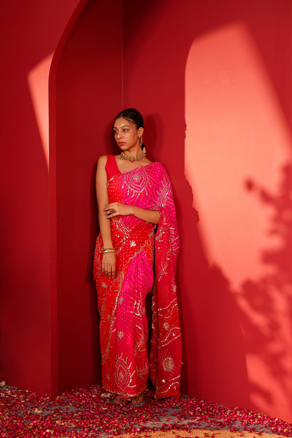 Riwayat Handcrafted Bandhani Georgette Saree