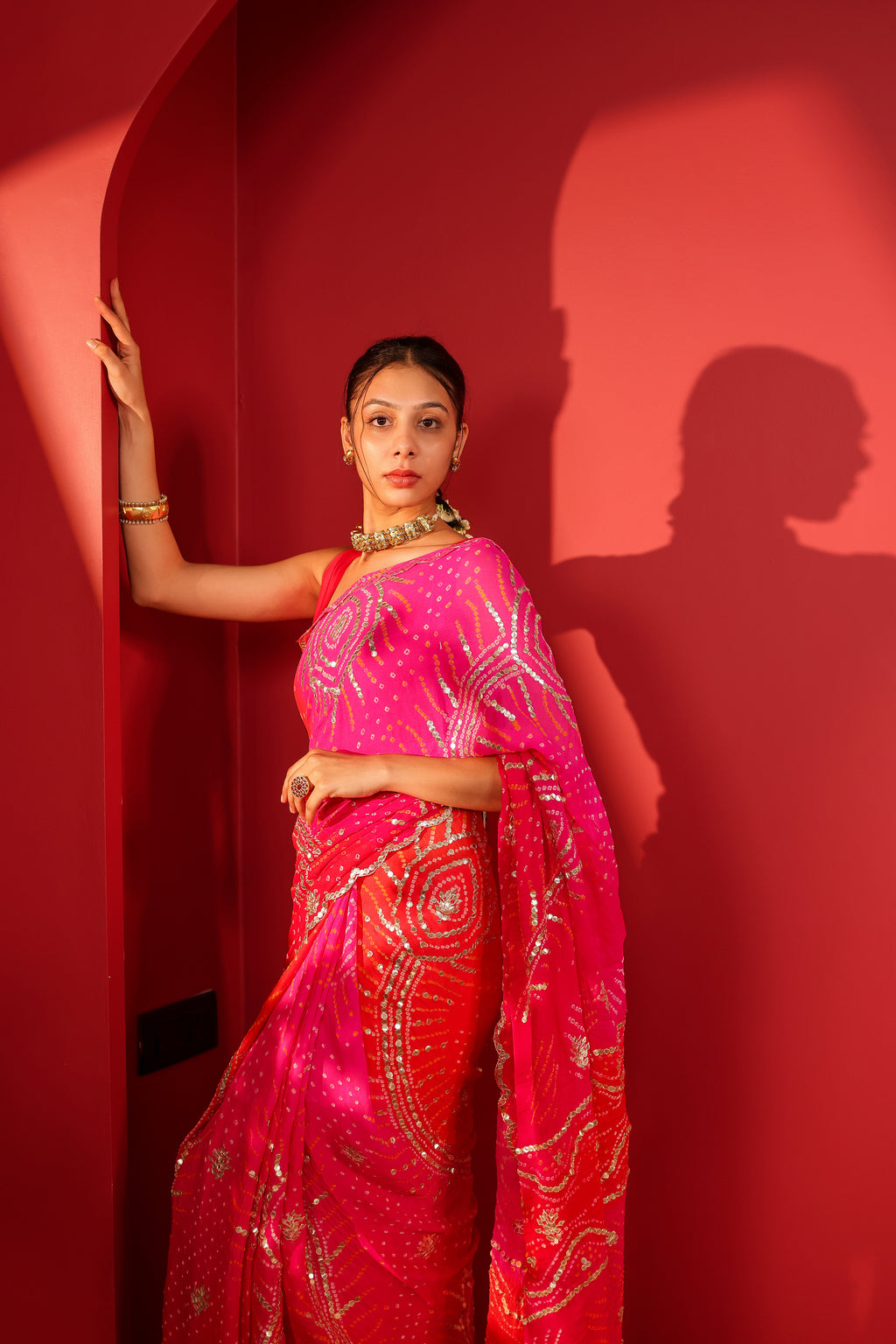 Riwayat Handcrafted Bandhani Georgette Saree