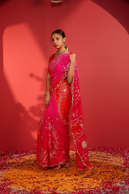 Riwayat Handcrafted Bandhani Georgette Saree